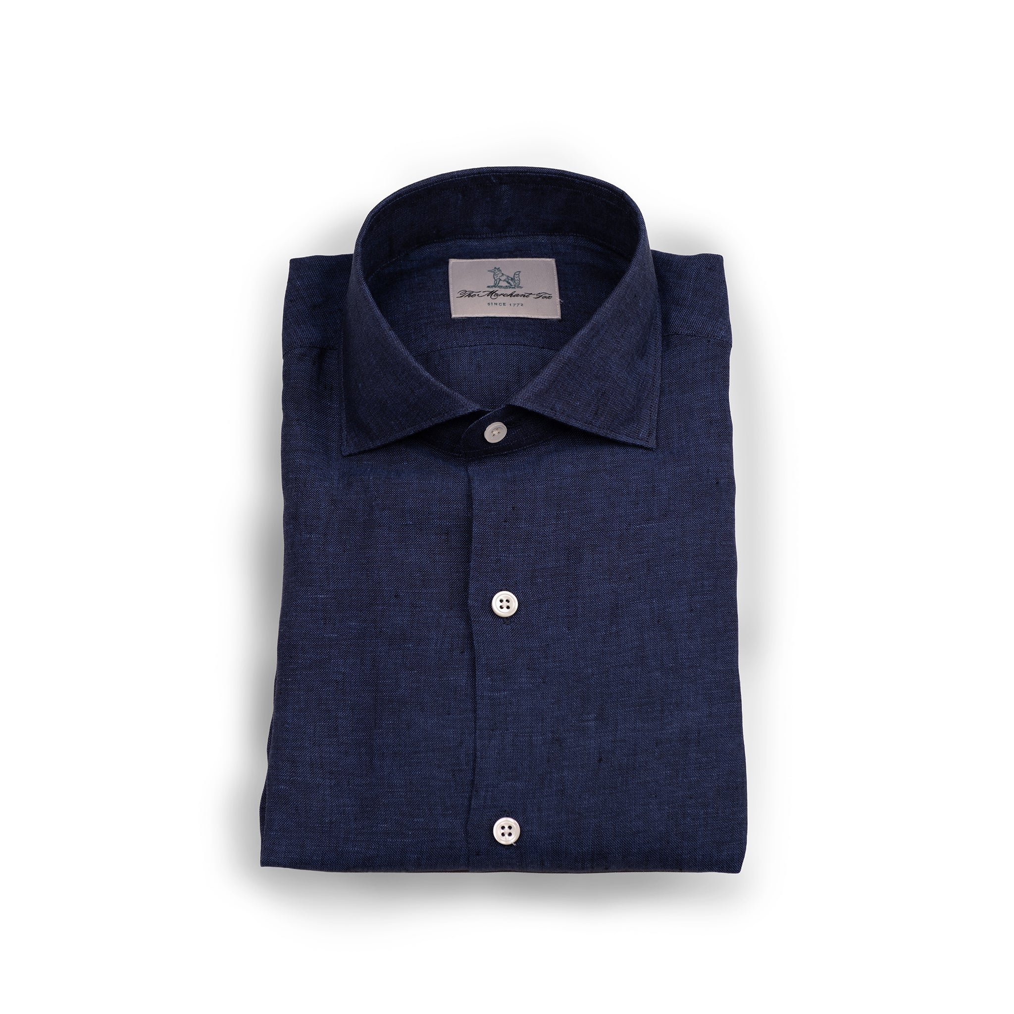 The Niven Fox Summer Navy Linen Shirt