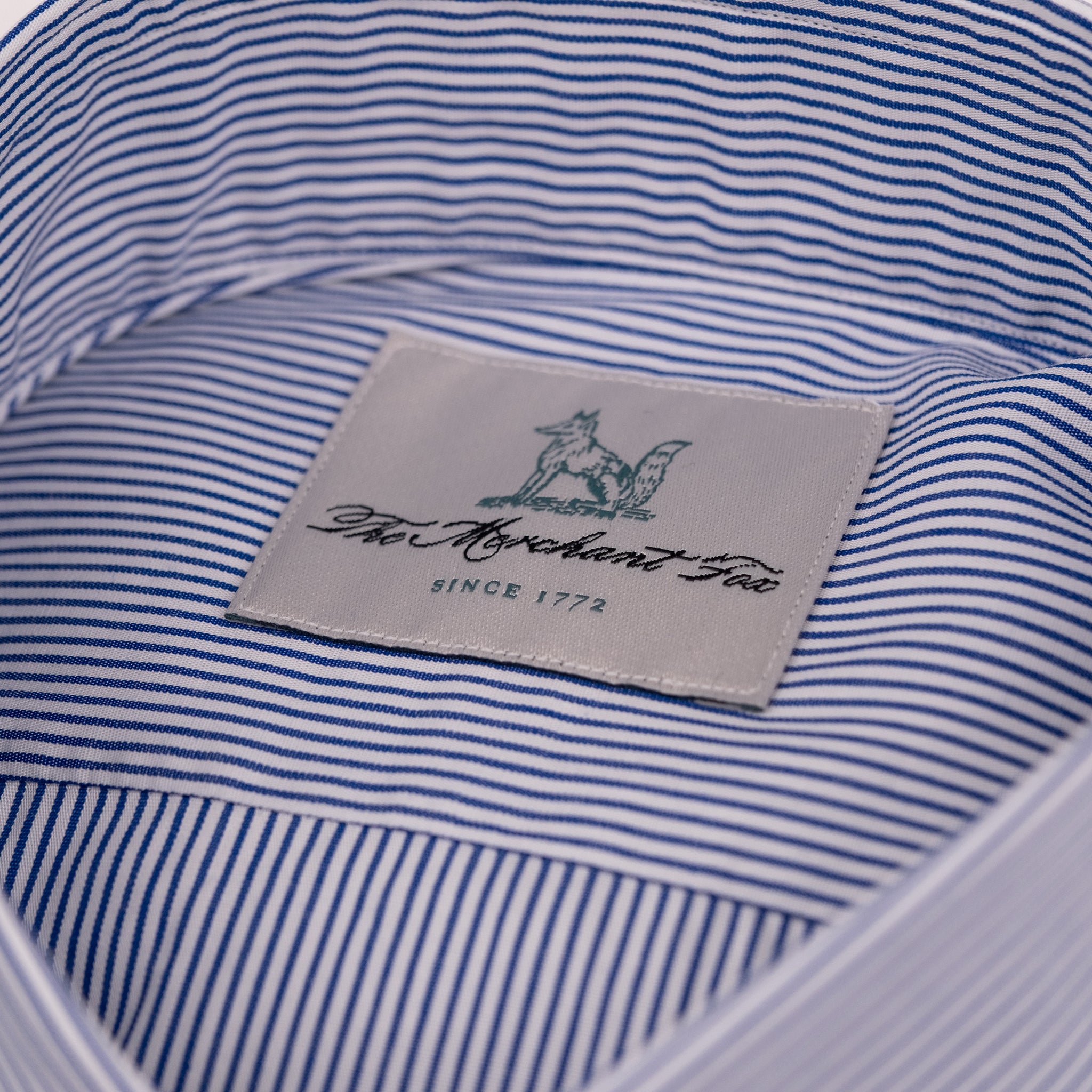 The Niven Fox Classic Light Blue Popeline Stripe Shirt