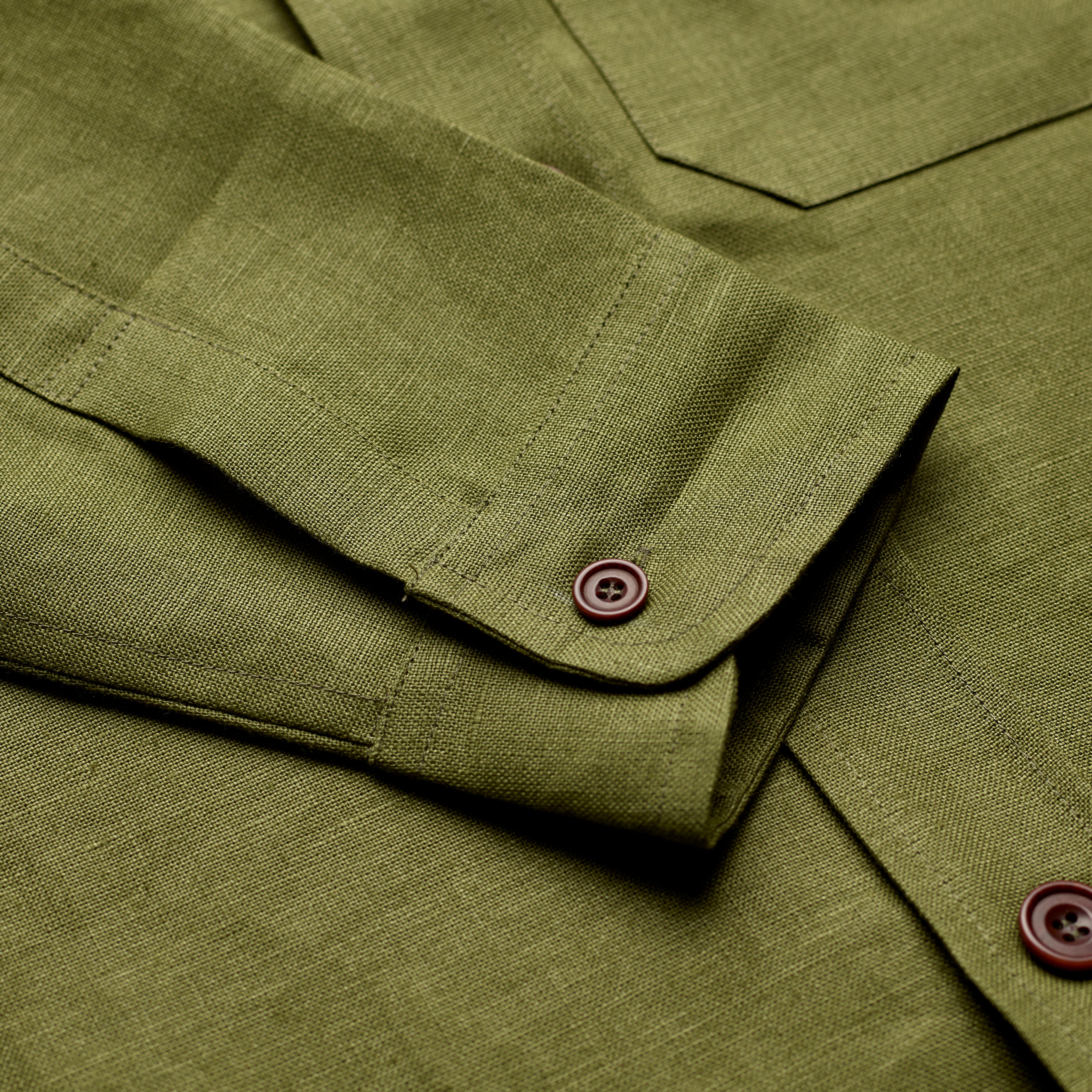 Light Olive Linen Overshirt