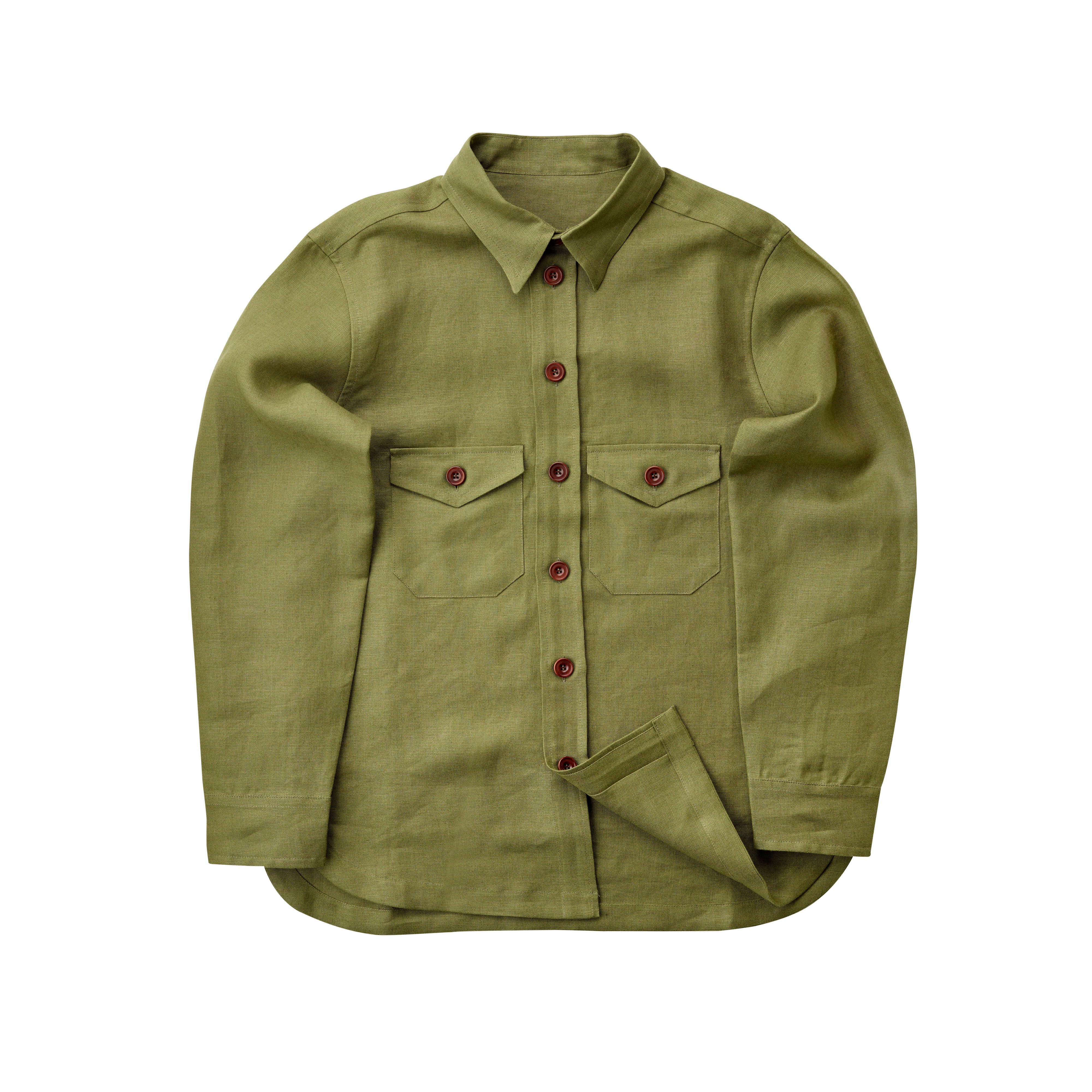 Light Olive Linen Overshirt