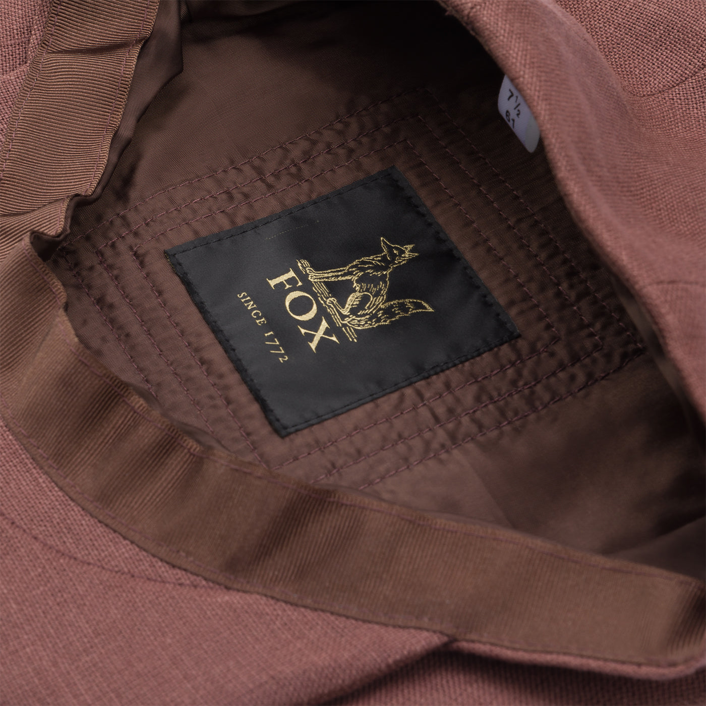 Fox Linen Plainweave Chocolate Fixed Brim Flat Cap