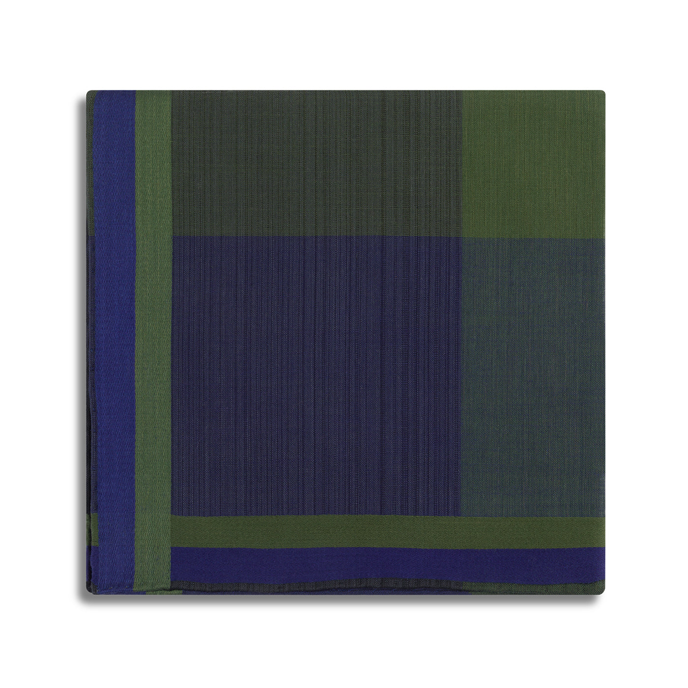 Simonnot Godard "Tartans" Pocket Square in Green & Navy Check