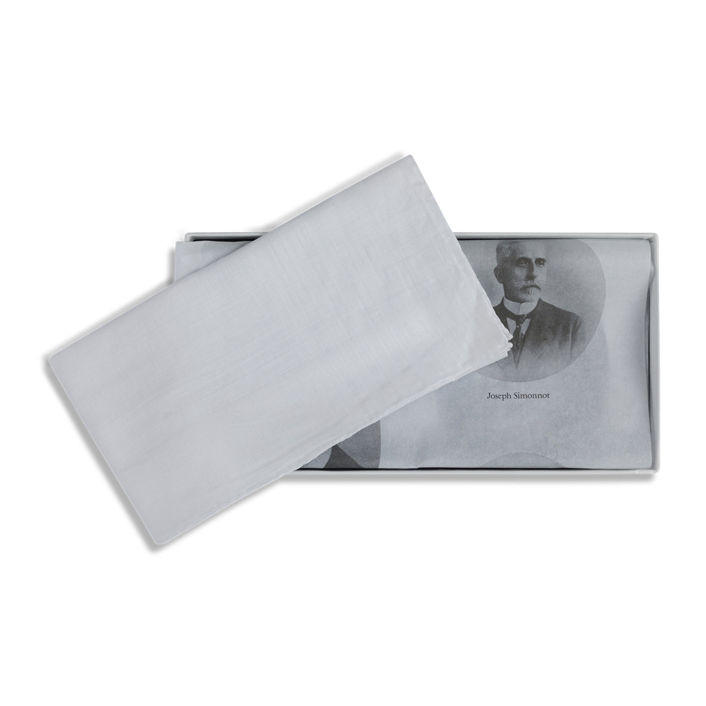 Simonnot Godard "Saint Aubert" Pocket Square in White