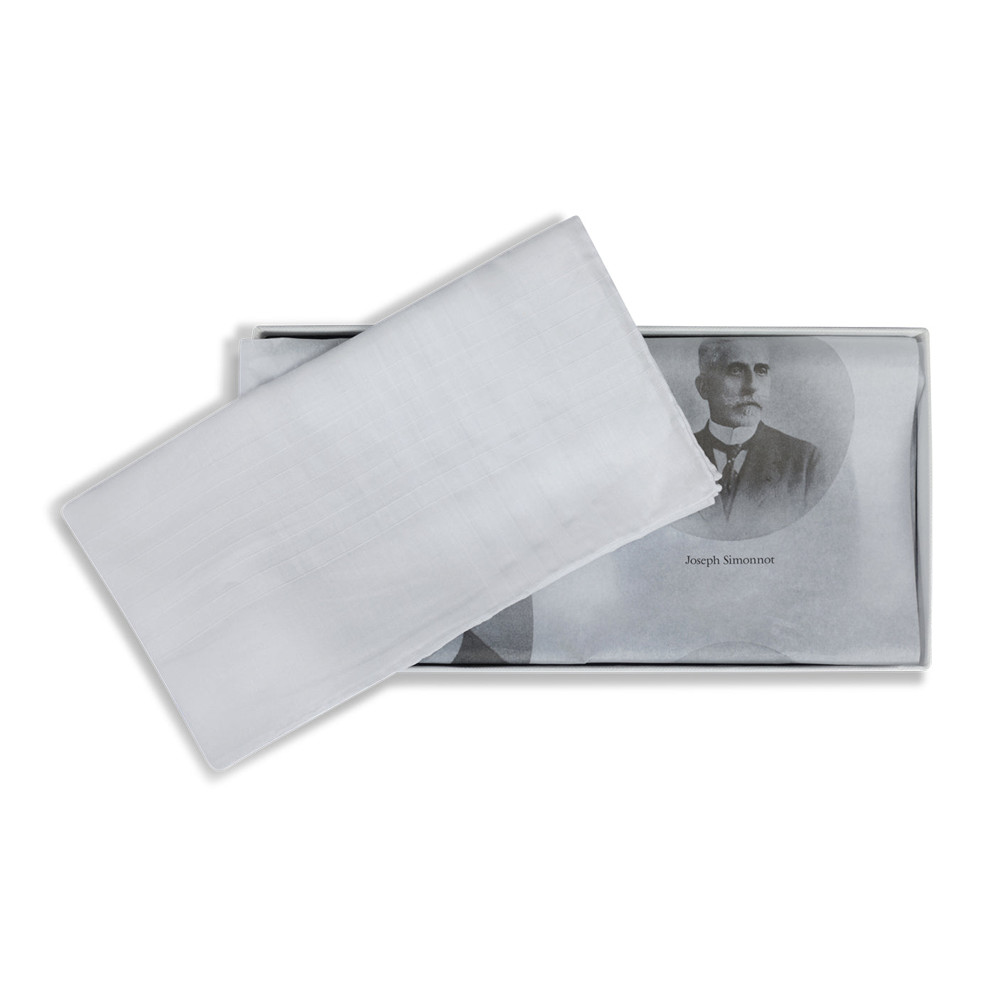 Simonnot Godard "Saint Aubert" Pocket Square in White