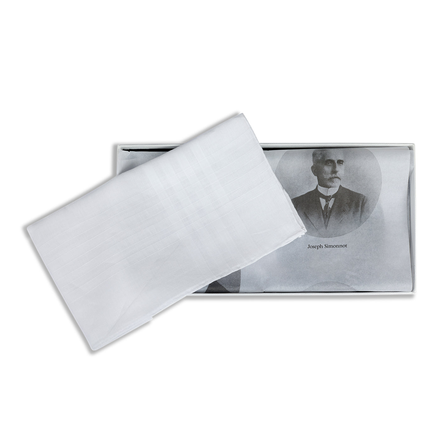 Simonnot Godard "Saint Aubert" Pocket Square in White