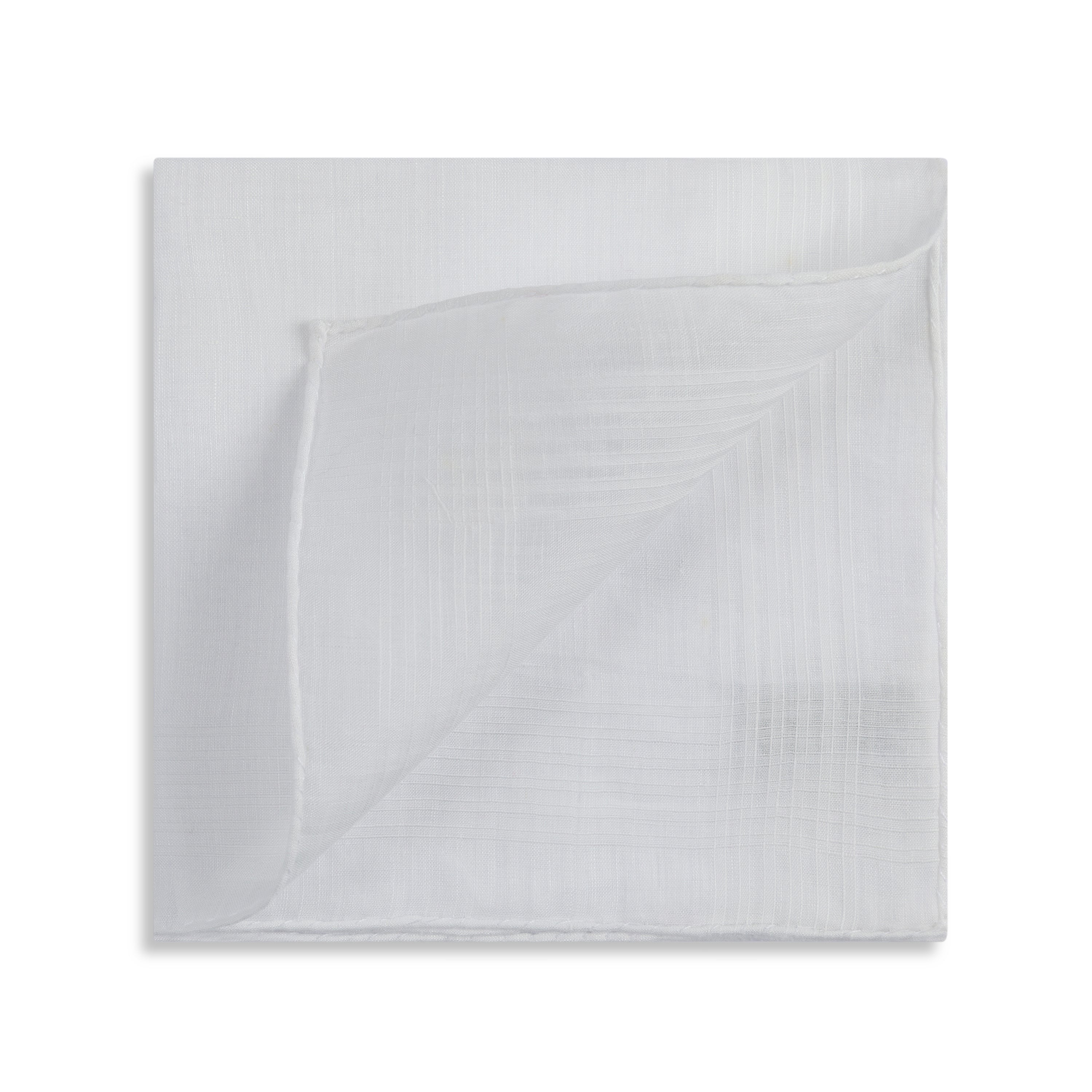 Simonnot Godard "Bertry" Pocket Square in White