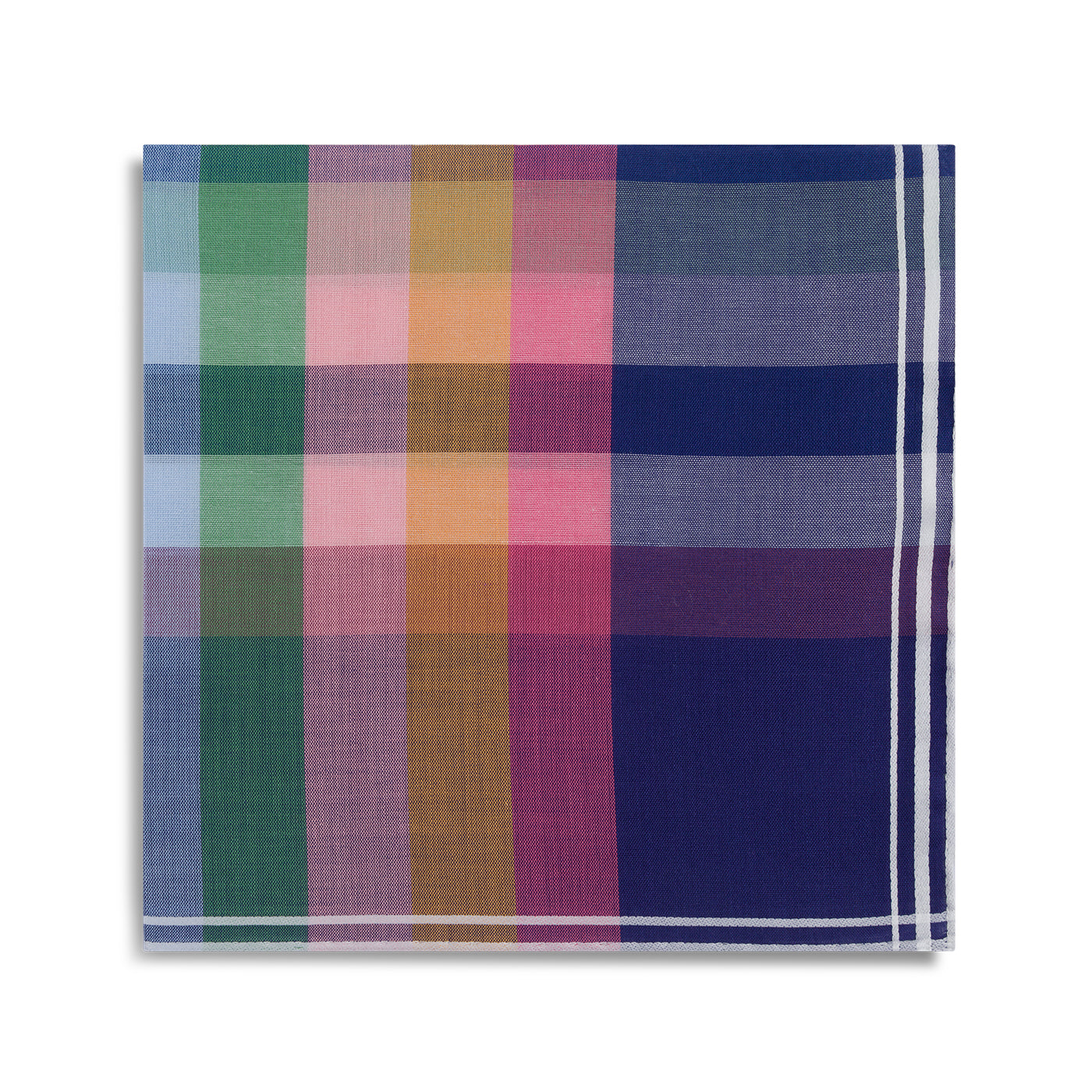 Simonnot Godard "Giverny" Pocket Square in Multicoloured Madras Check