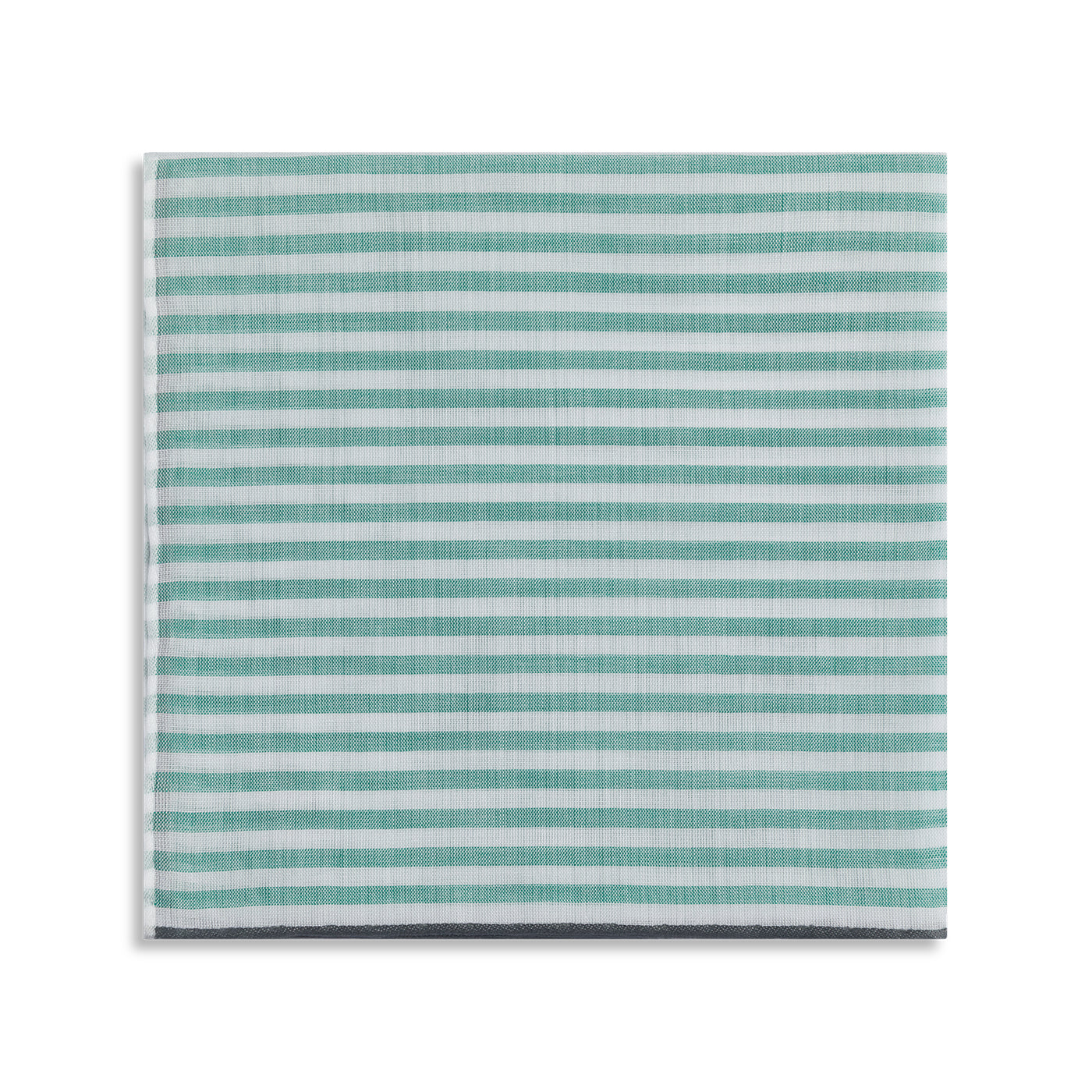 Simonnot Godard "Buren" Pocket Square with Green & White Stripes