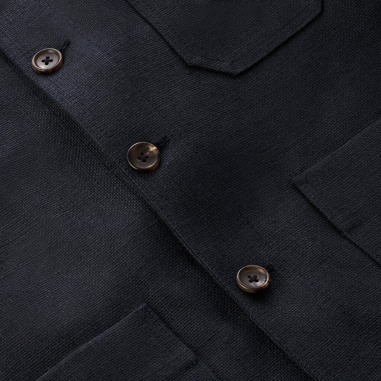 Navy Blue Heavy Linen Utility Jacket