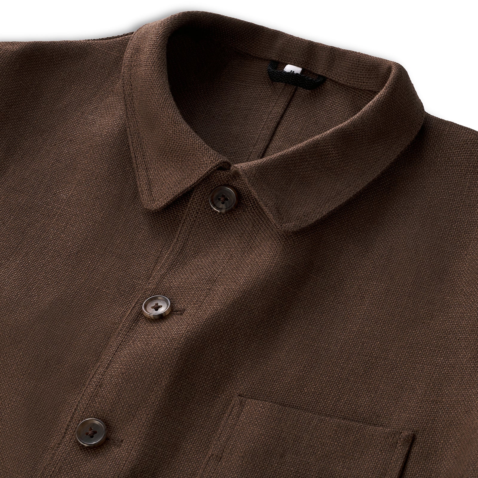 Espresso Brown Heavy Linen Utility Jacket