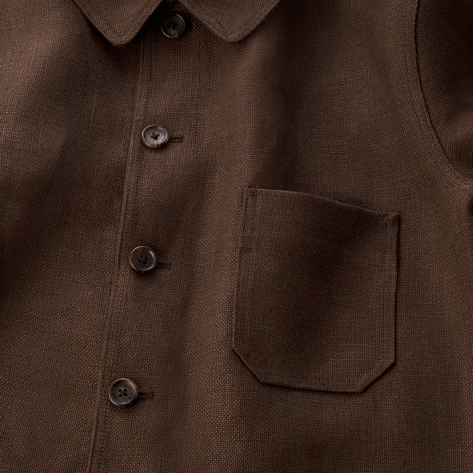 Espresso Brown Heavy Linen Utility Jacket