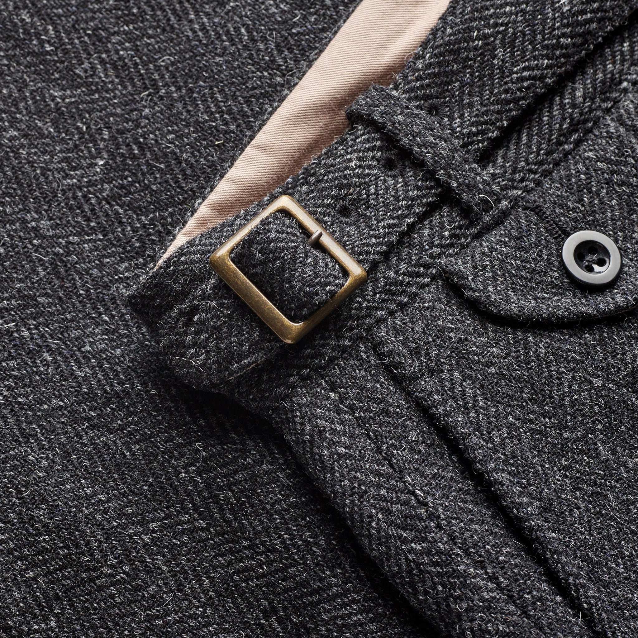 Kenneth Field x Fox Gurkha trousers Charcoal Herringbone