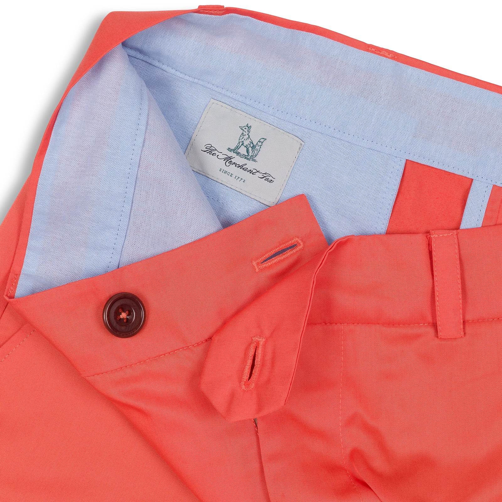 The Merchant Fox Cotton Shorts in Coral