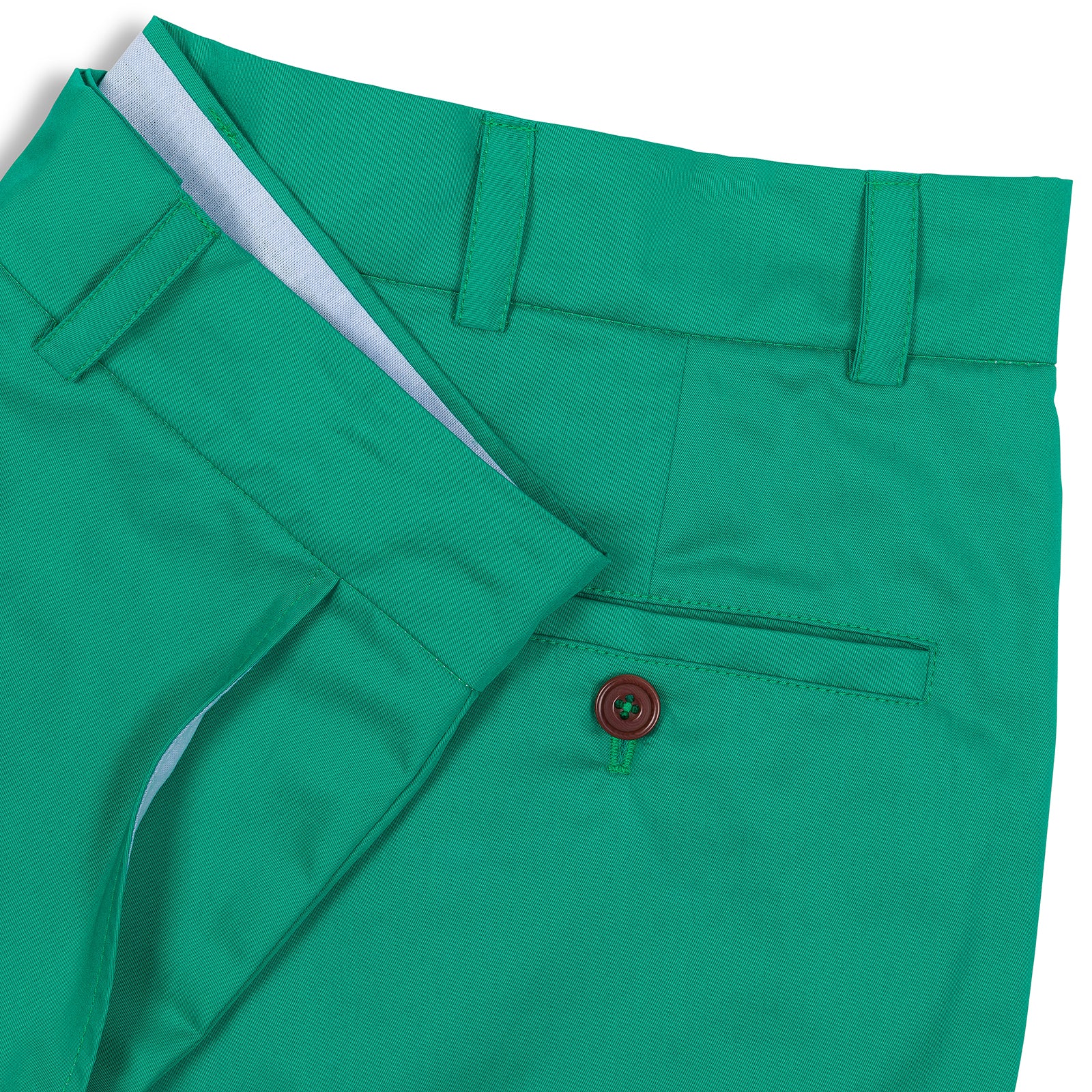 The Merchant Fox Cotton Shorts in Emerald Green