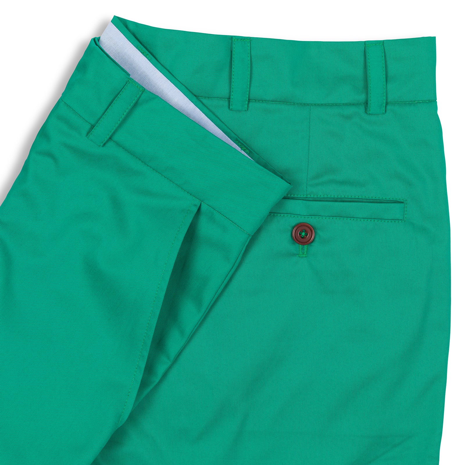 The Merchant Fox Cotton Shorts in Emerald Green