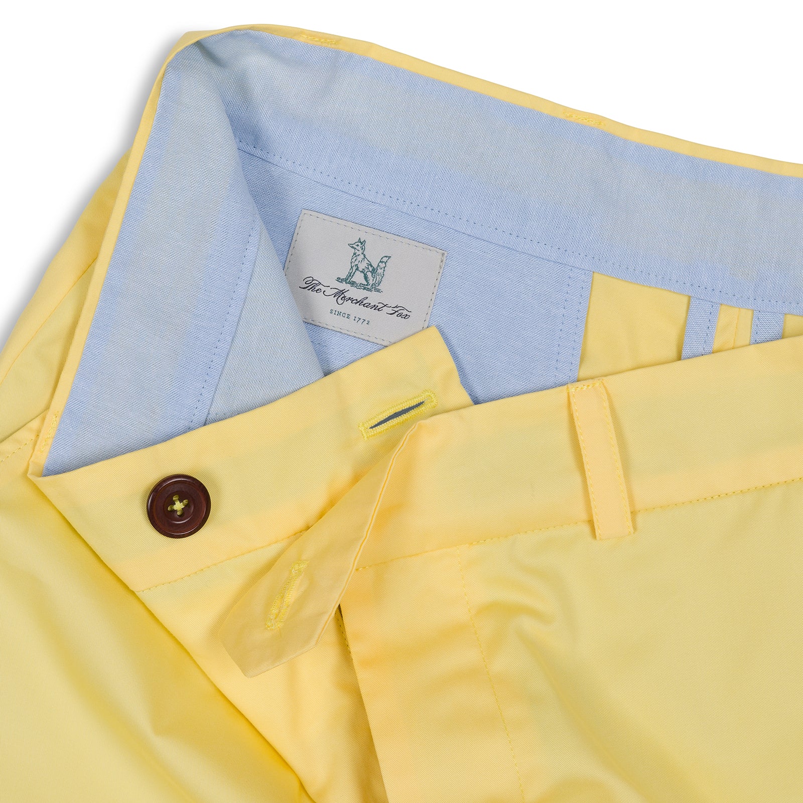 The Merchant Fox Cotton Shorts in Yellow