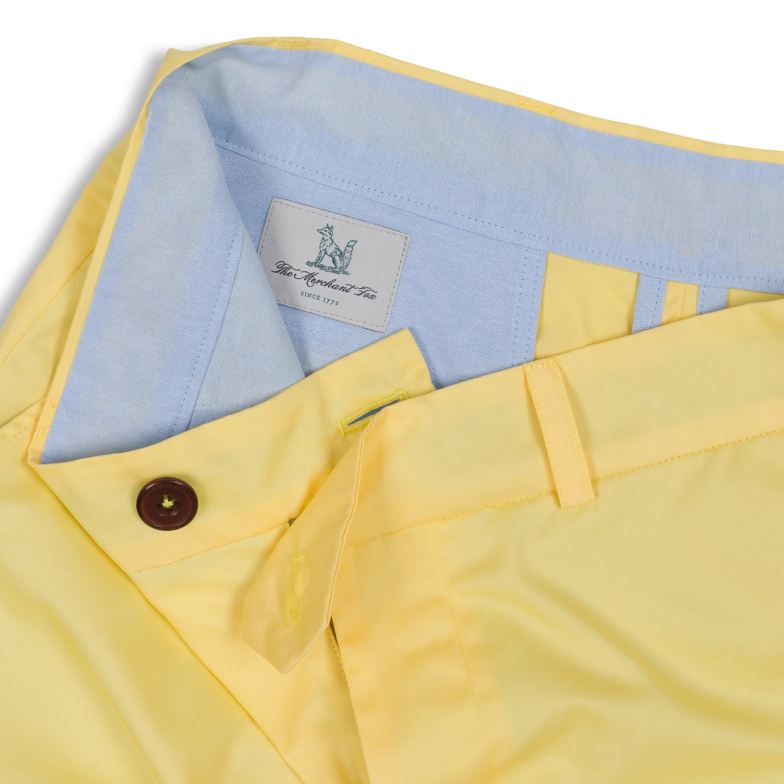 The Merchant Fox Cotton Shorts in Yellow