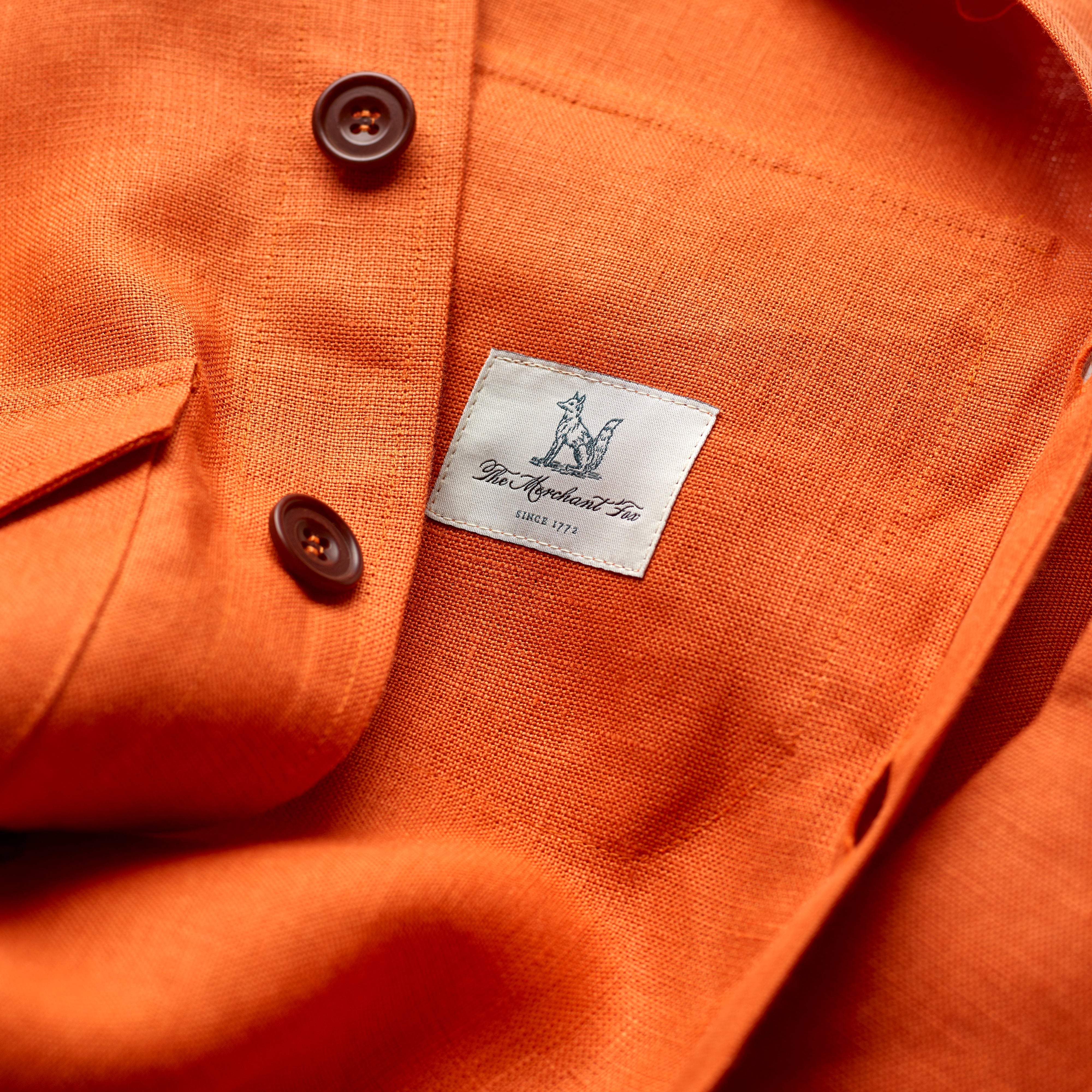 Copper Orange Linen Overshirt