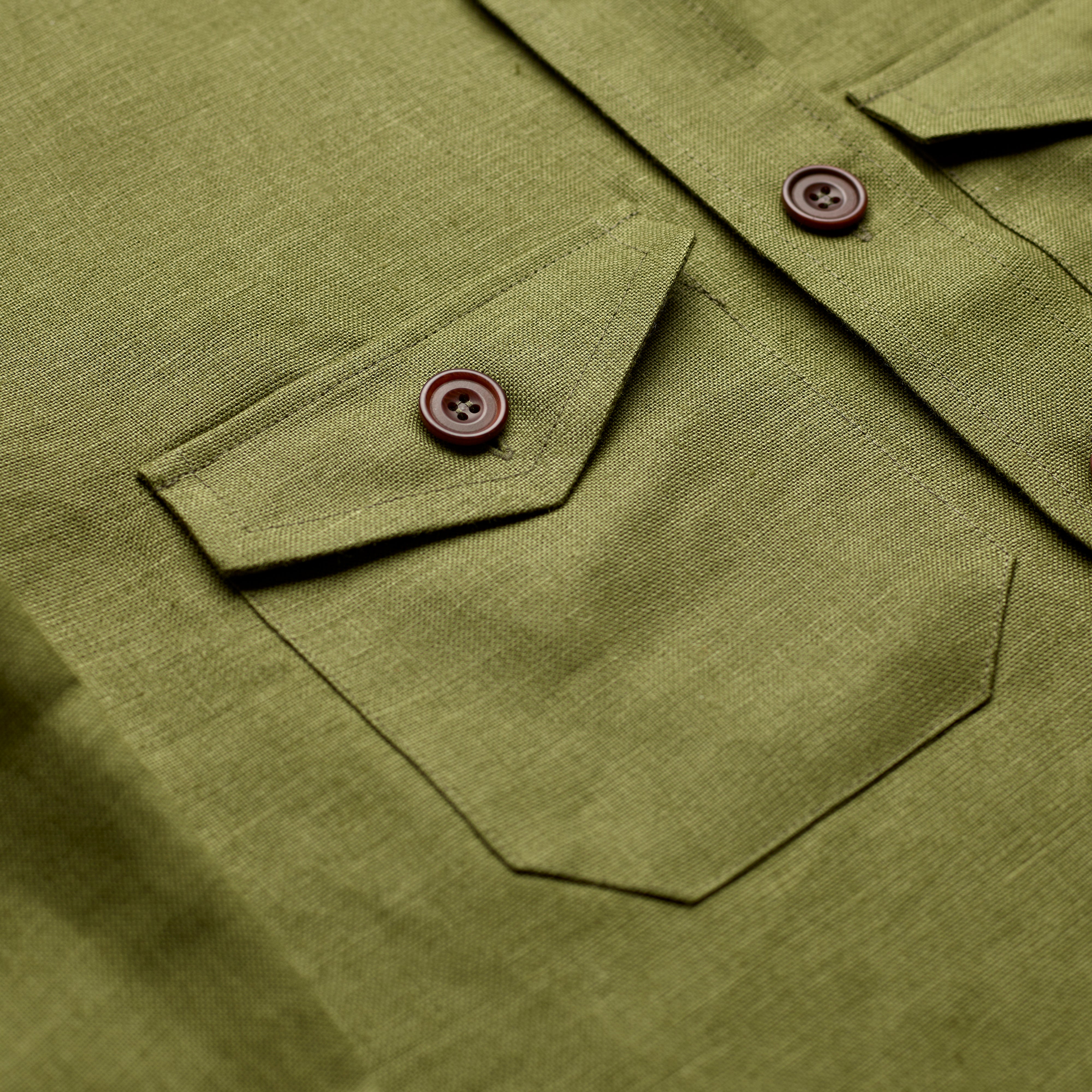 Light Olive Linen Overshirt