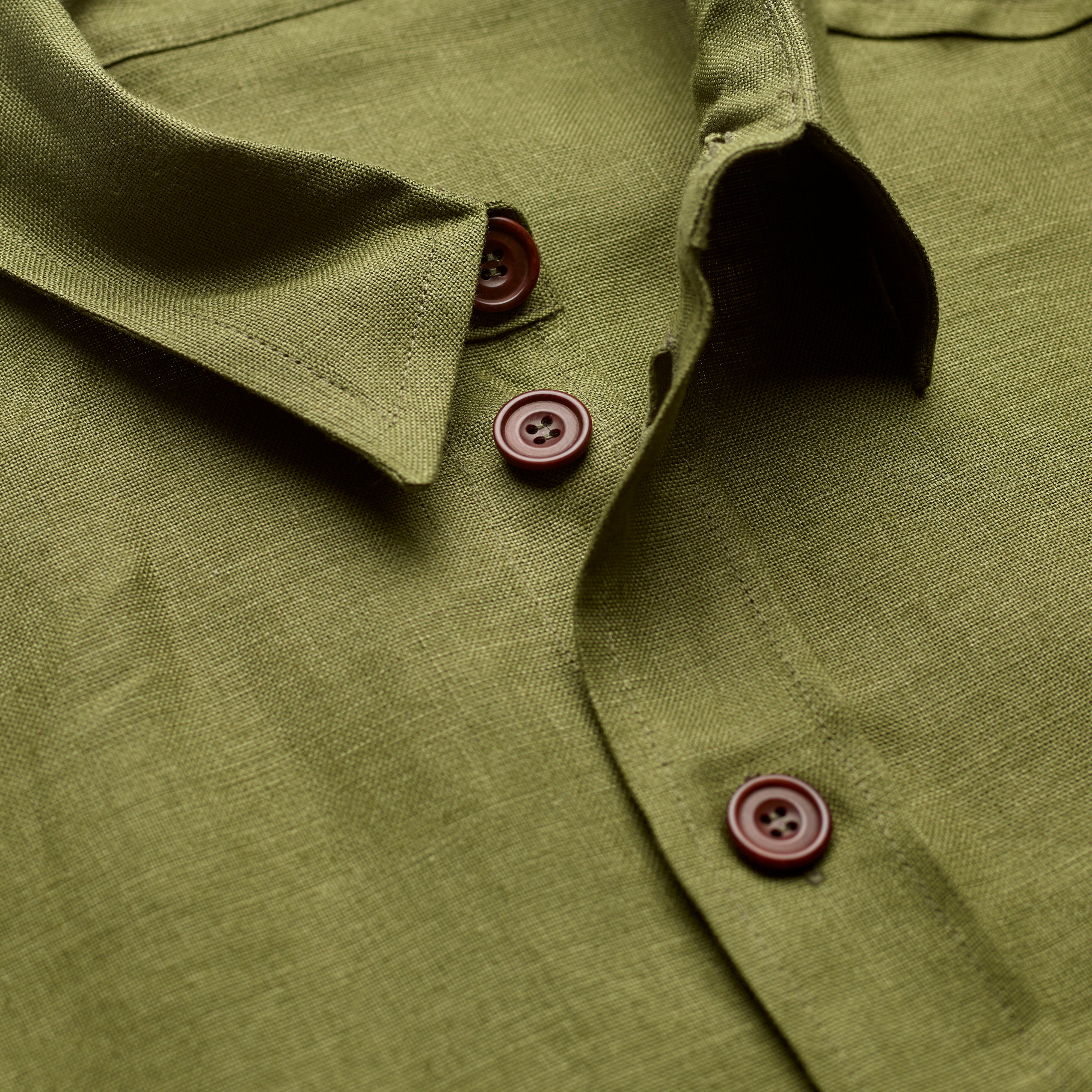 Light Olive Linen Overshirt