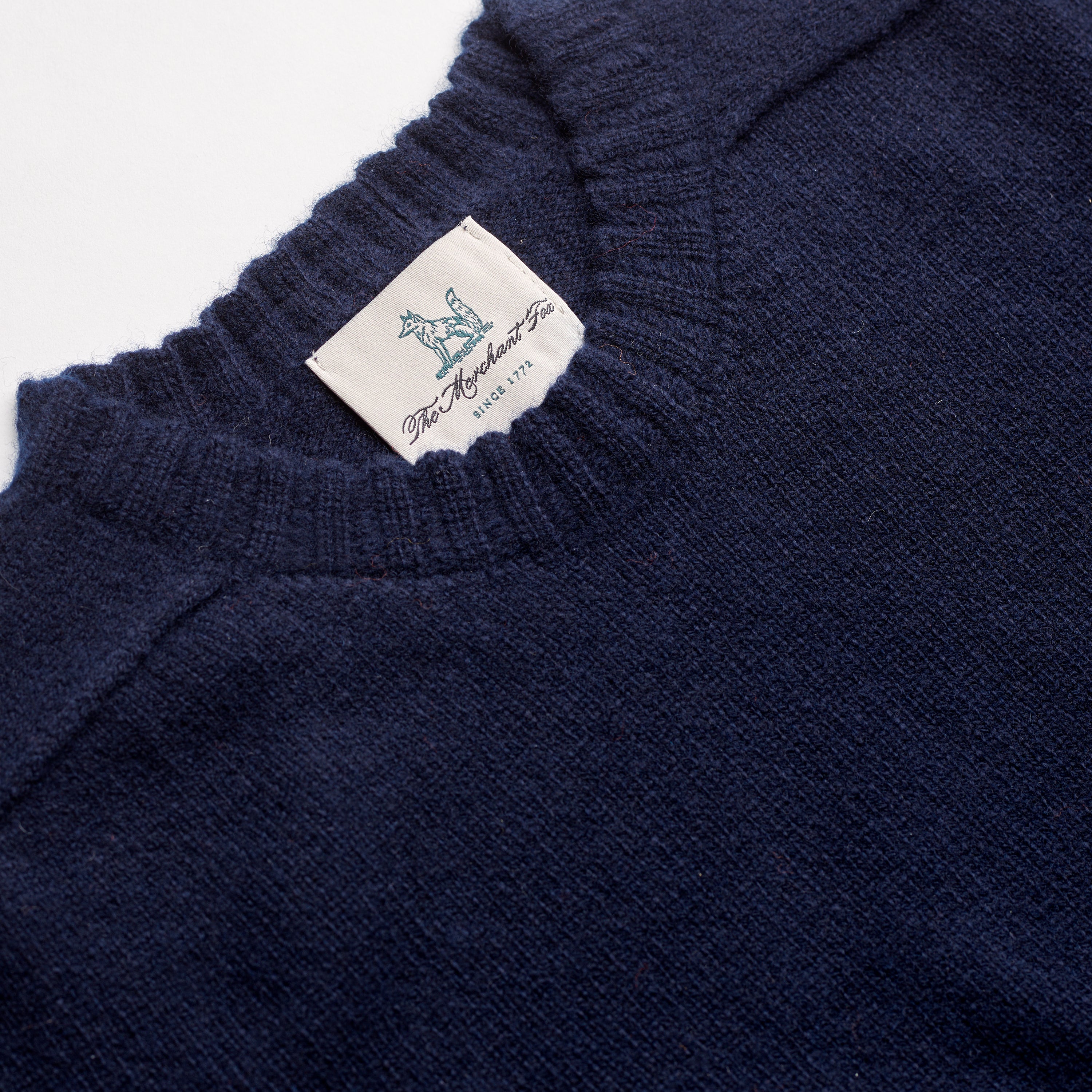 The Superfine Lambswool Crew Neck Jumper in Deep Blue