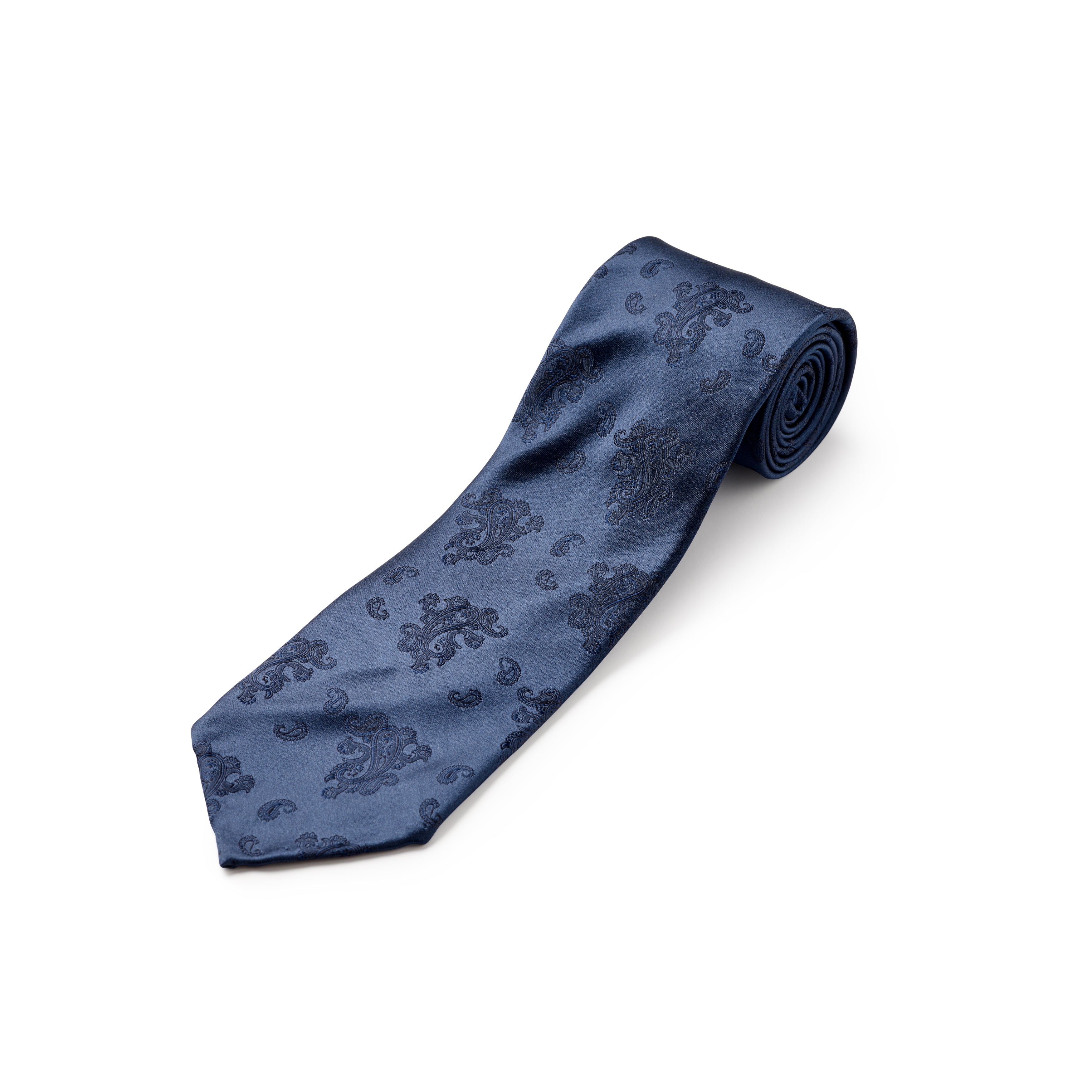 Tie Your Tie Light Navy Silk Paisley Tie