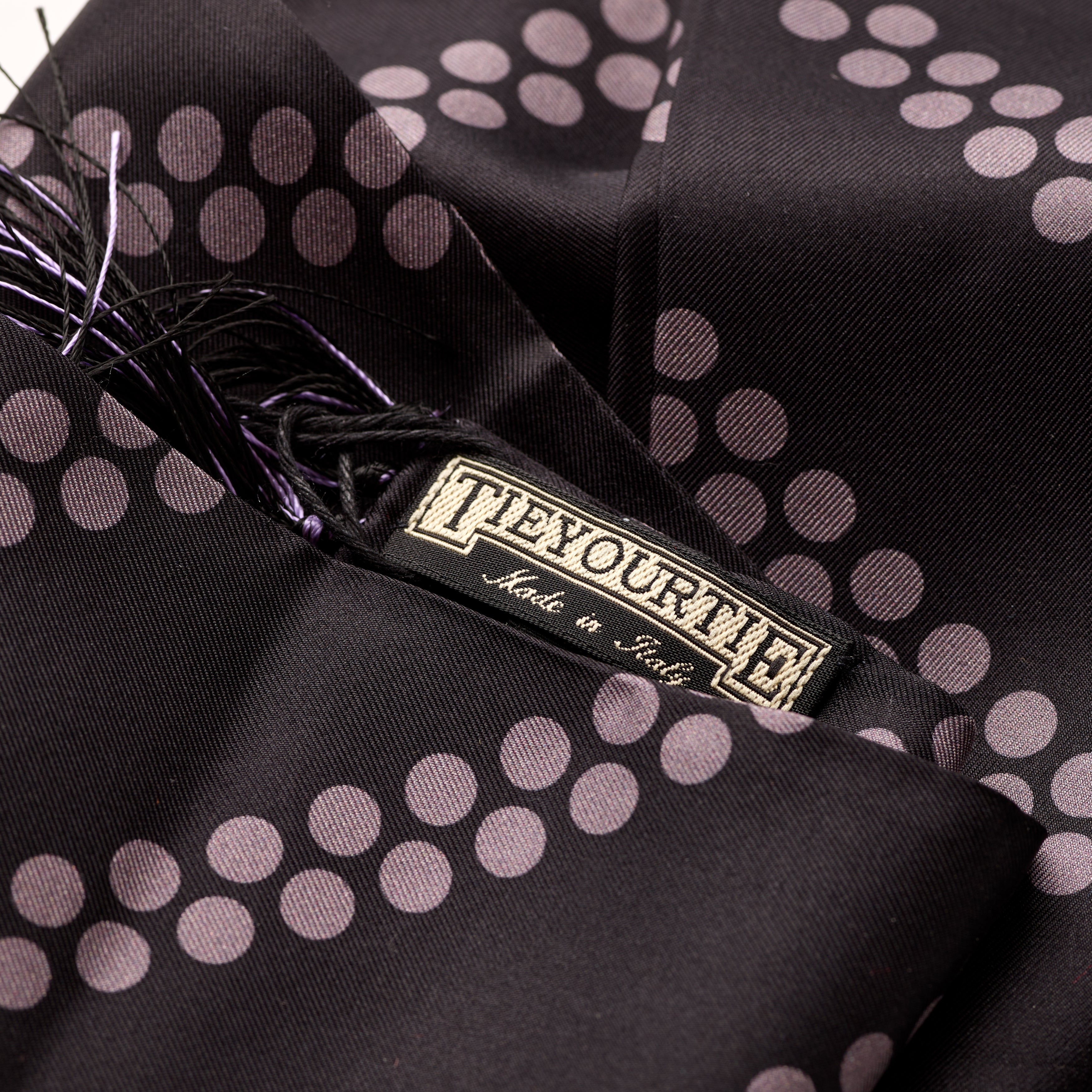 Tie Your Tie Black & Grey Polka Dot Silk Scarf