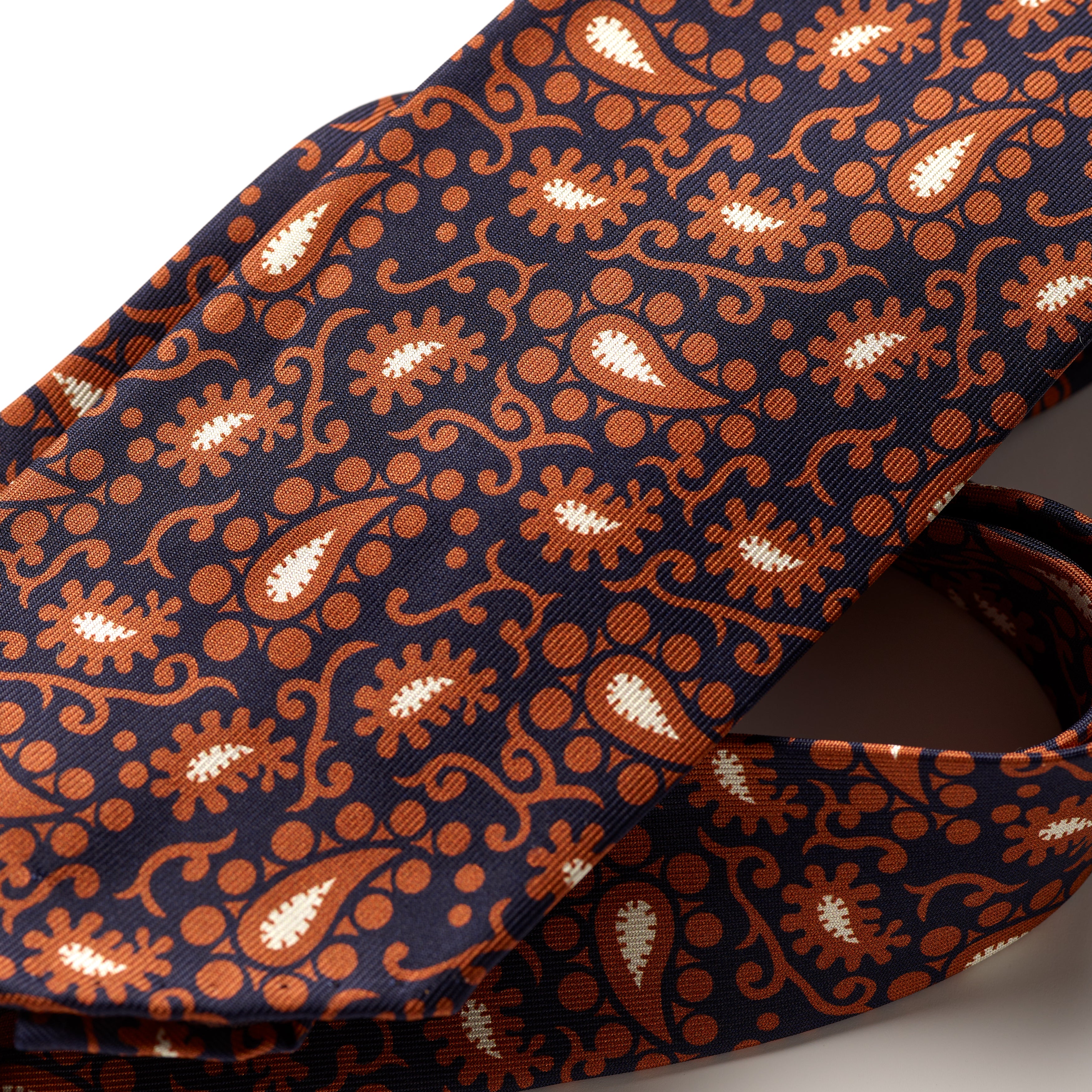 Tie Your Tie Navy & Brown Silk Abstract Floral Tie