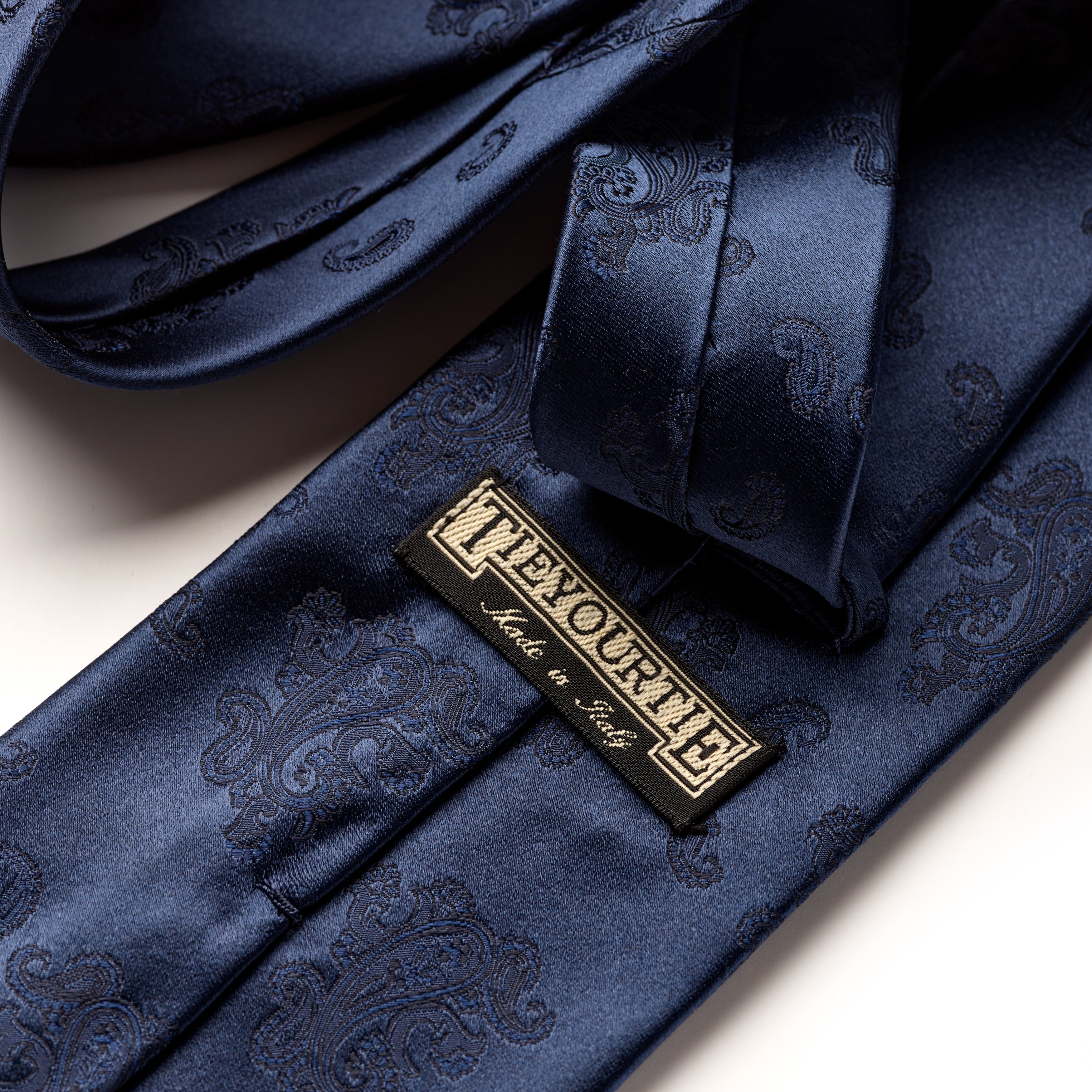 Tie Your Tie Light Navy Silk Paisley Tie