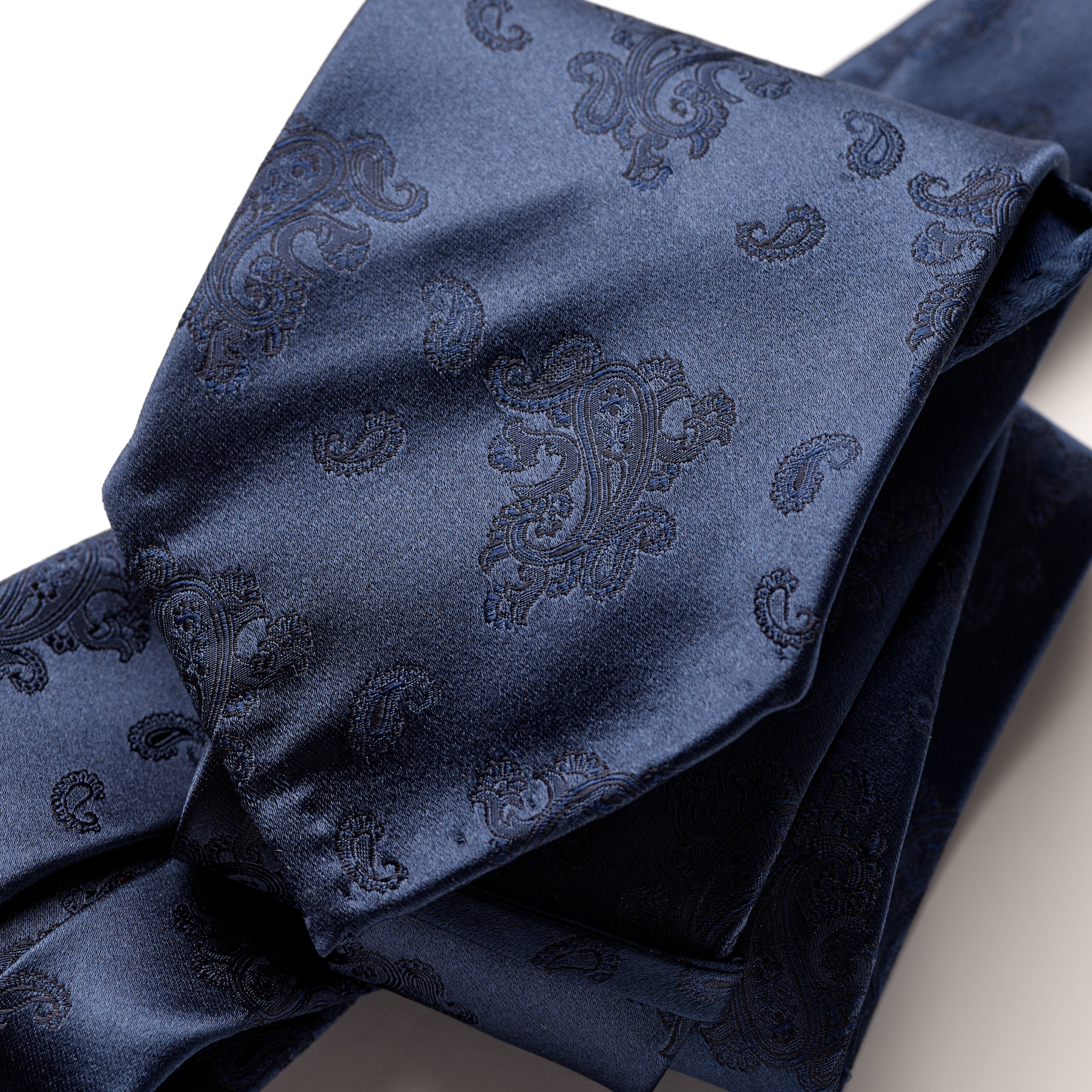 Tie Your Tie Light Navy Silk Paisley Tie