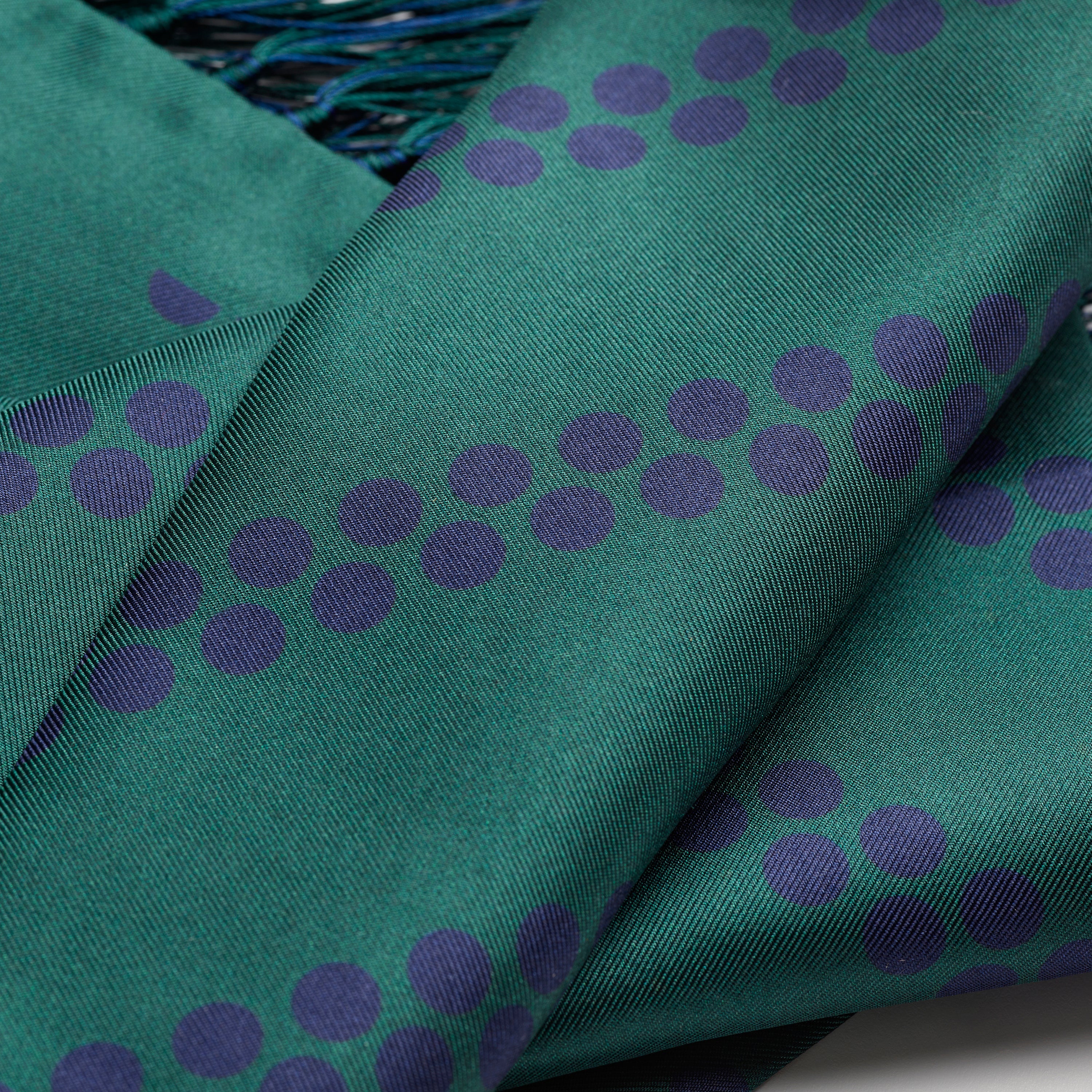 Tie Your Tie Green & Blue Polka Dot Silk Scarf