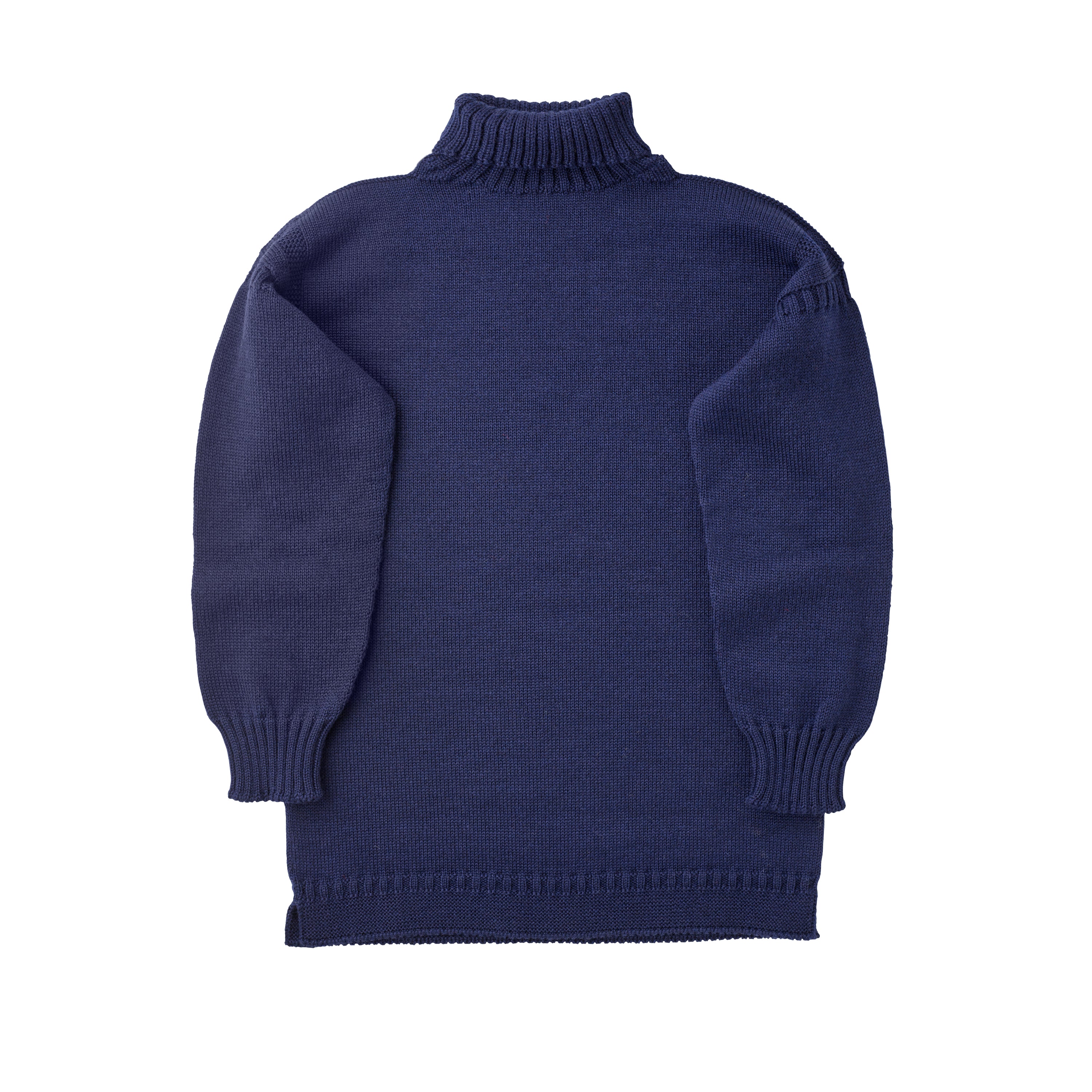 Guernsey Woollens x Fox Roll Neck in Naval Blue