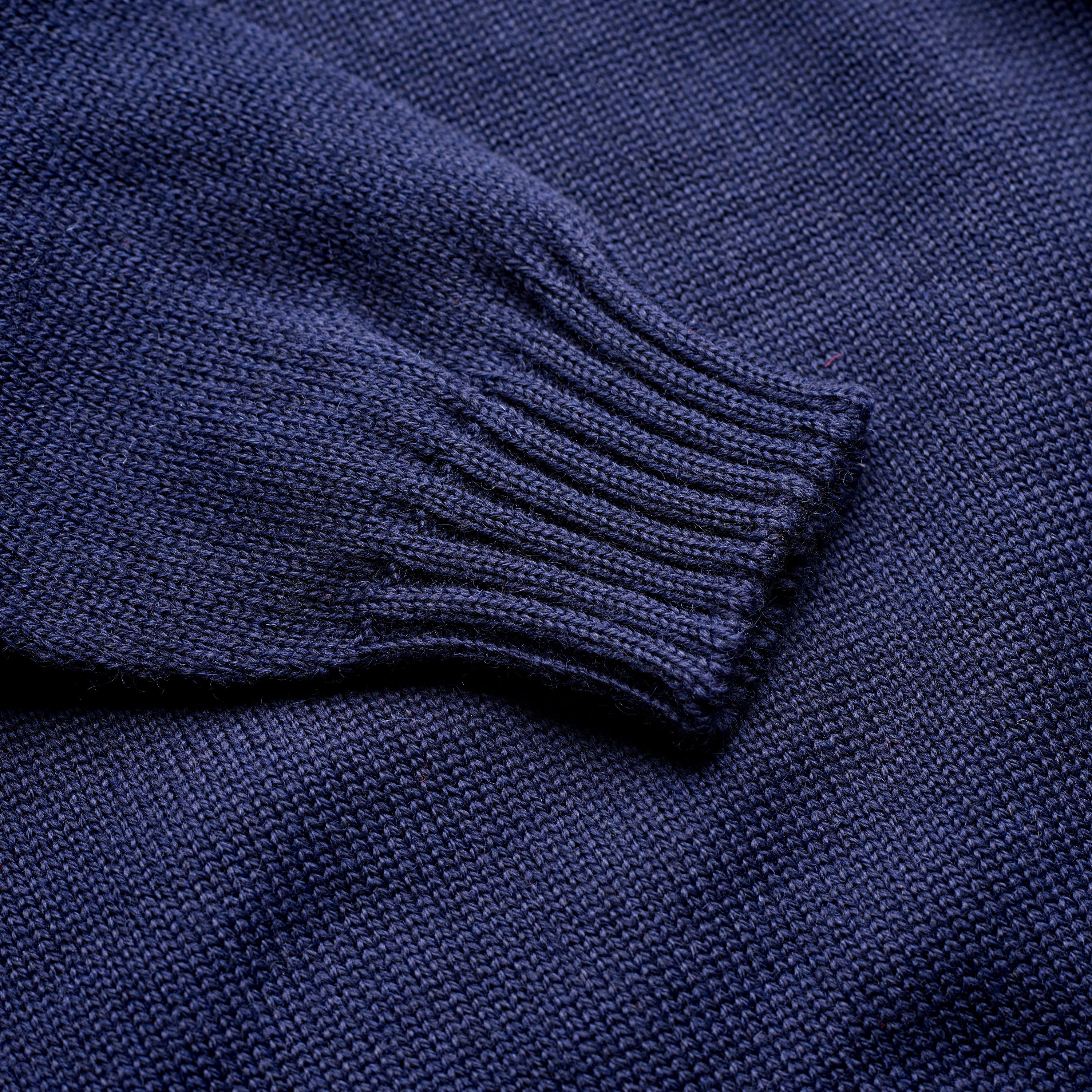 Guernsey Woollens x Fox Roll Neck in Naval Blue