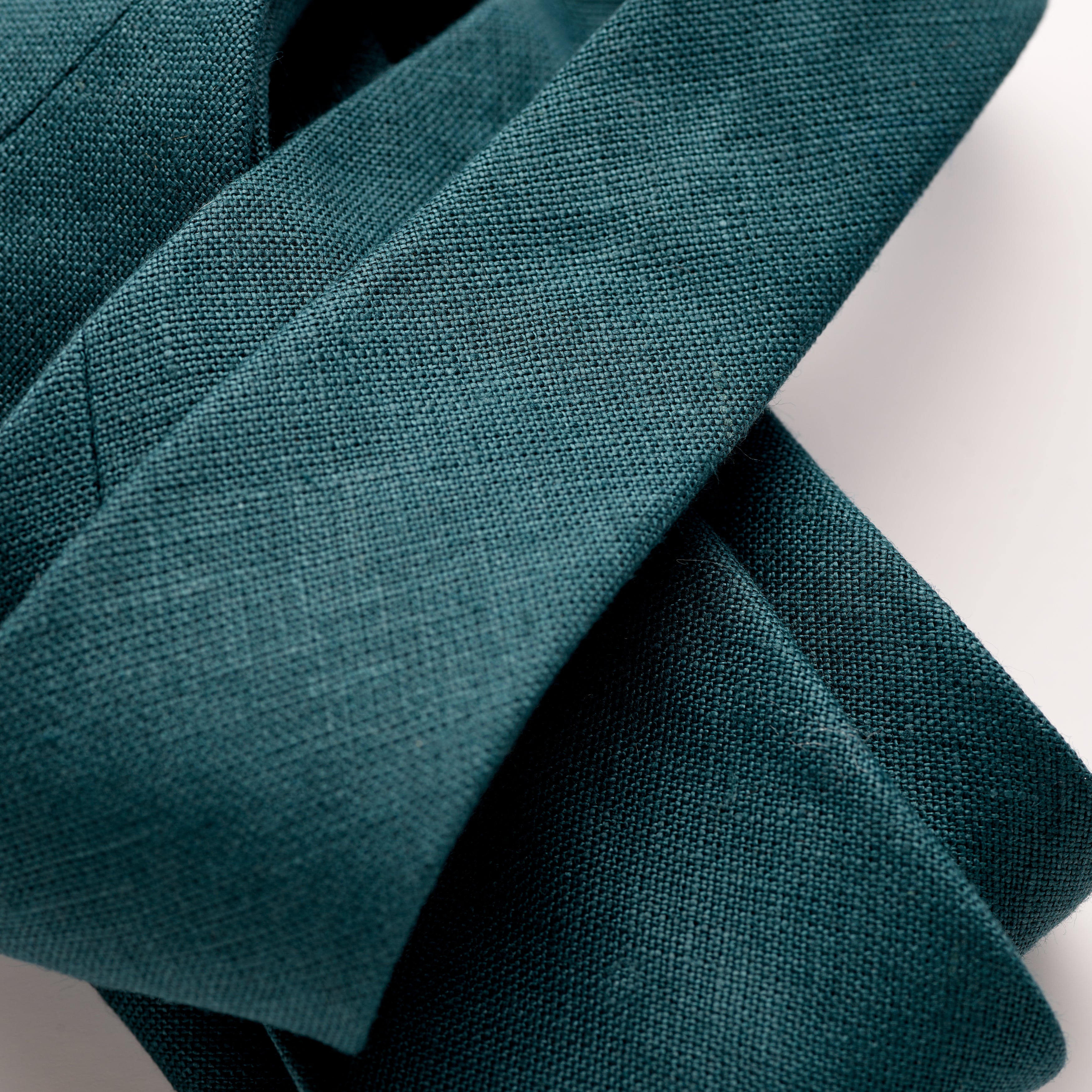 Fox 4 Fold Teal Linen Tie