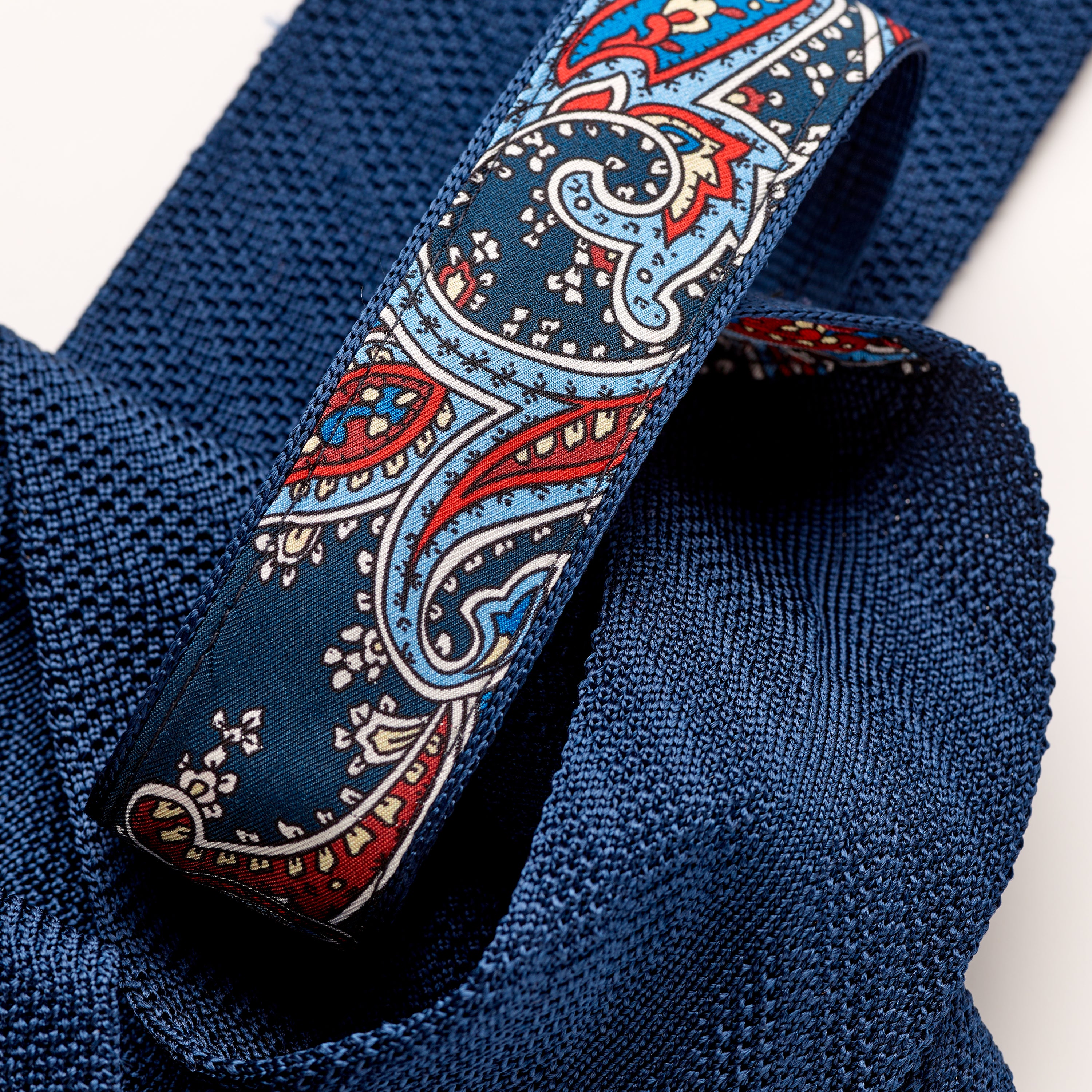 Sera Navy Blue Oblique Weave Silk Tie