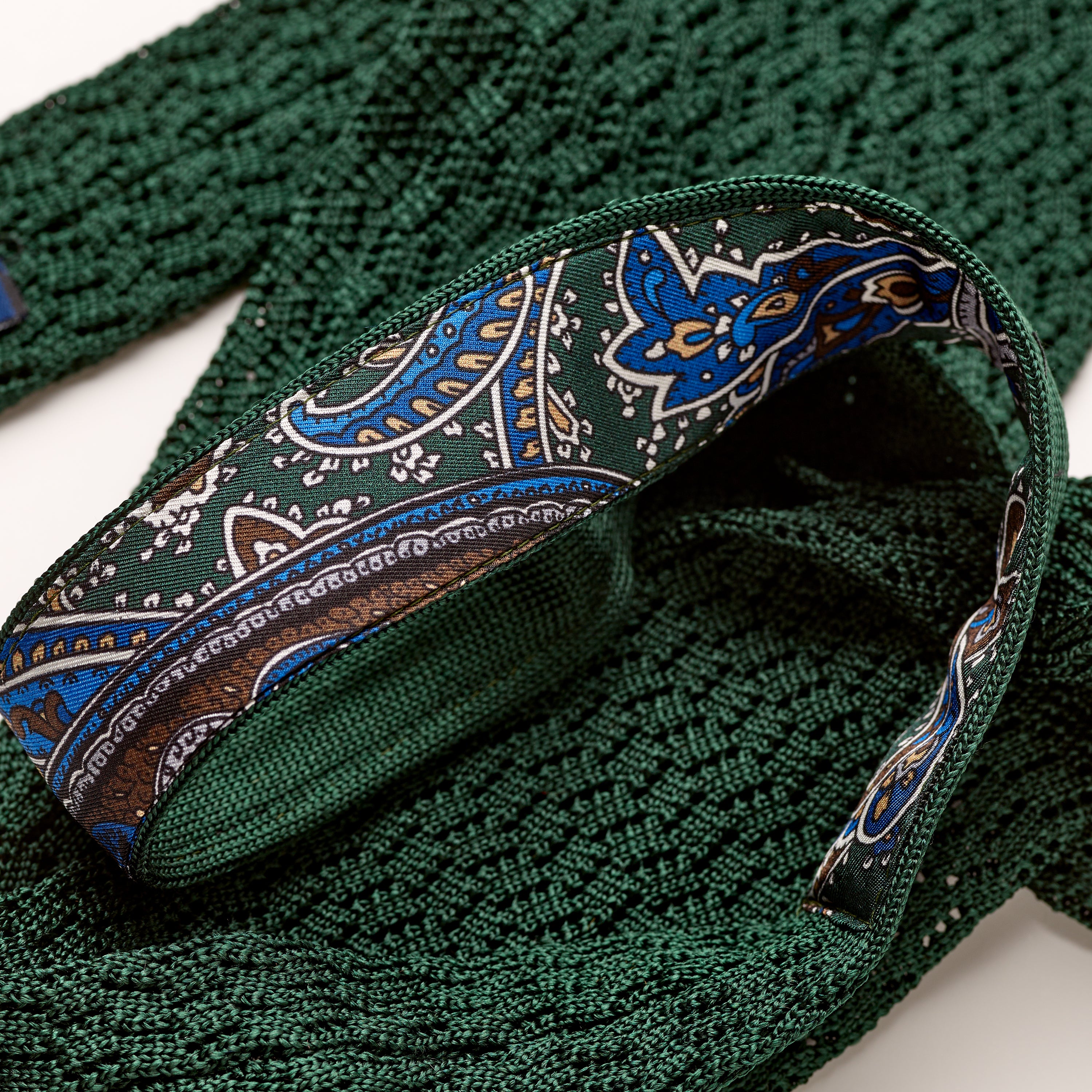 Sera Forest Green Chevron Weave Silk Tie