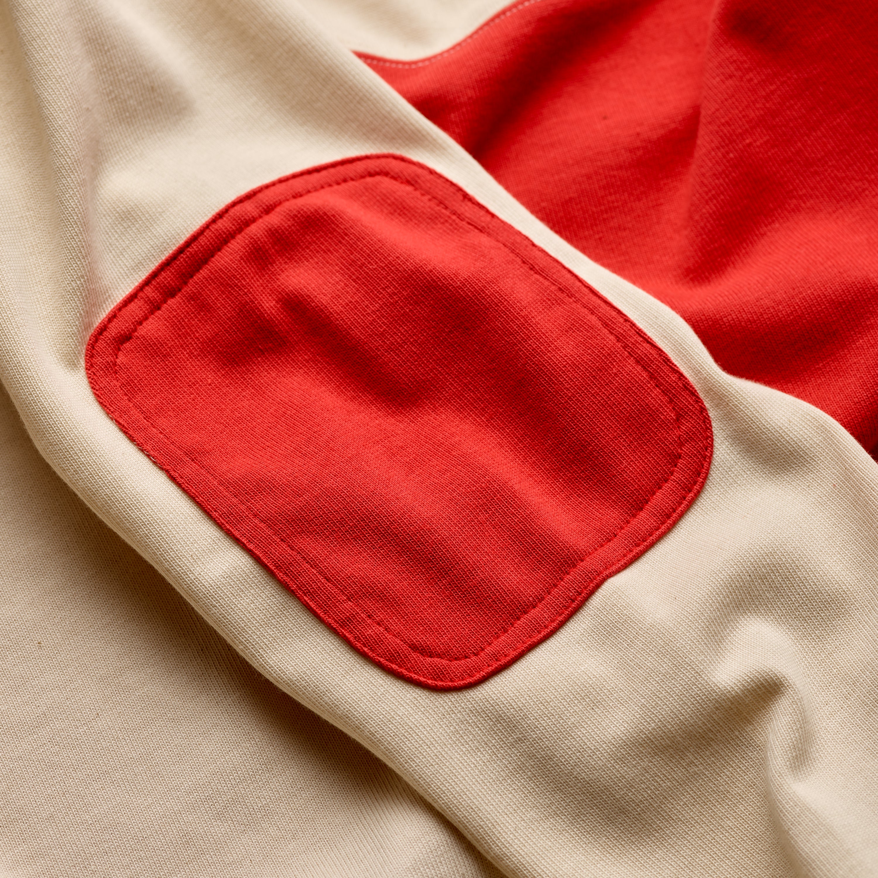 Fox Heritage Quartered Rugby Shirt in Red & Ecru