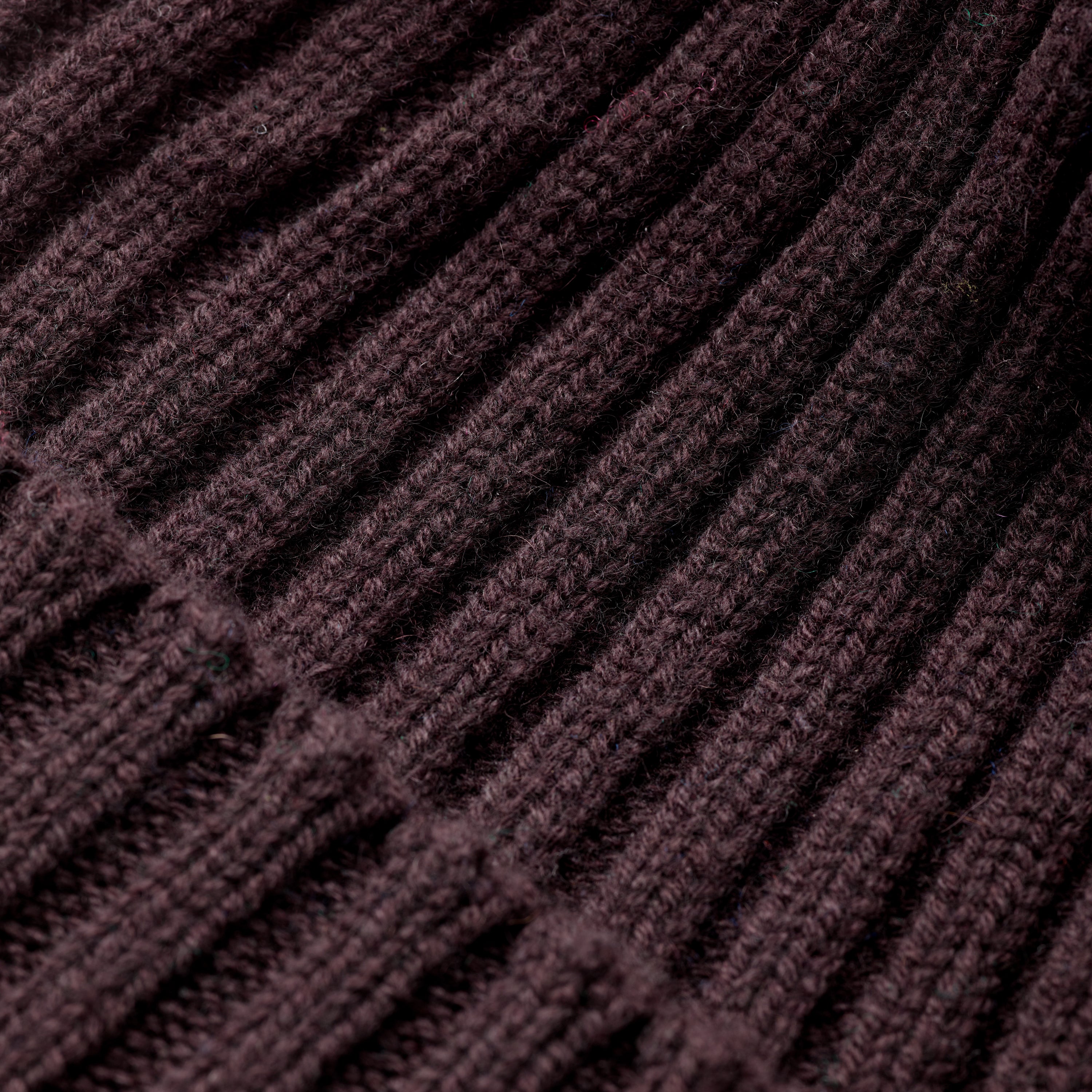 Corgi Cashmere Ribbed Knitted Cap Brown