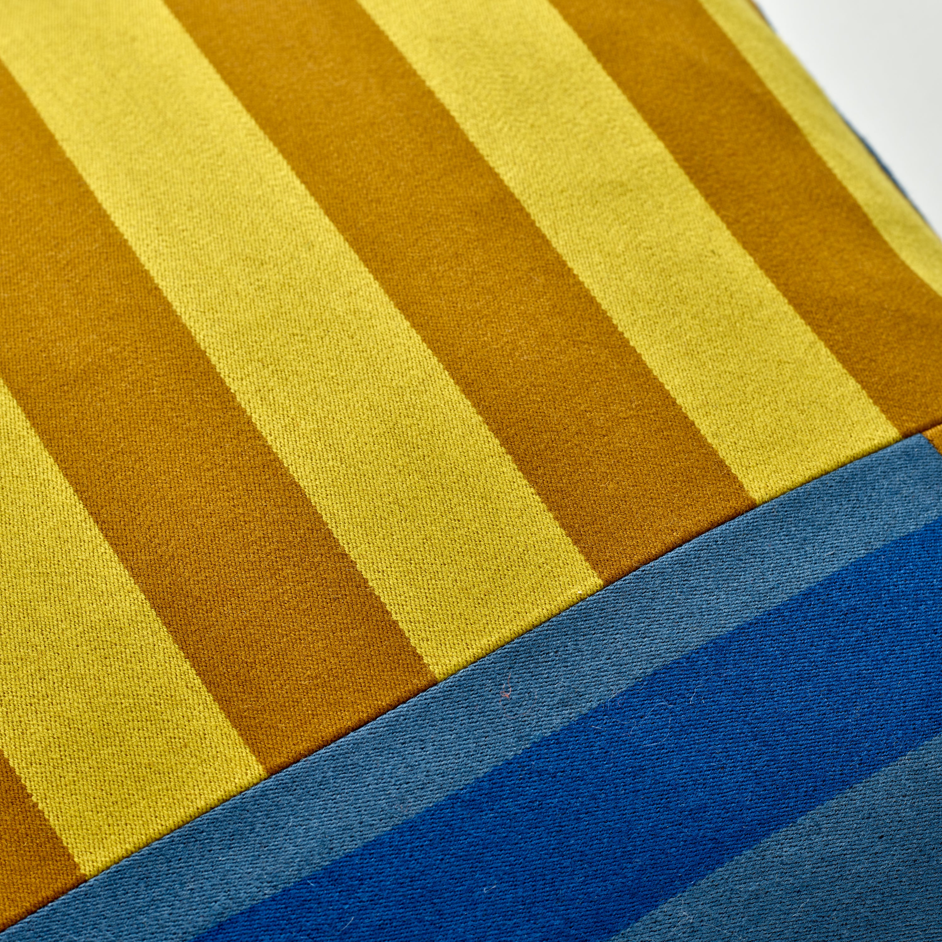 Fox Stripe Blue & Yellow Cushion Cover