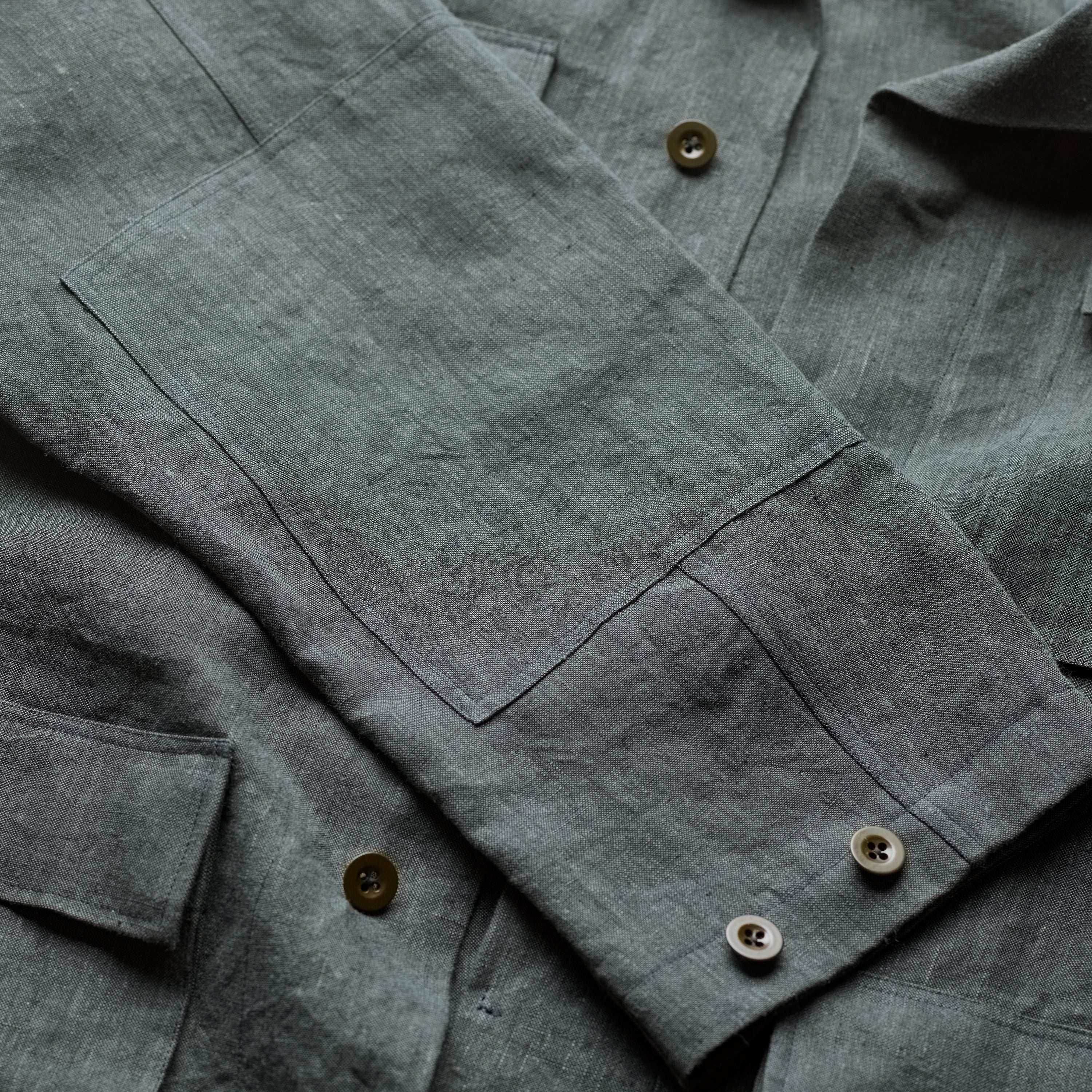 FK001-Fox Linen Hunter Green Jacket