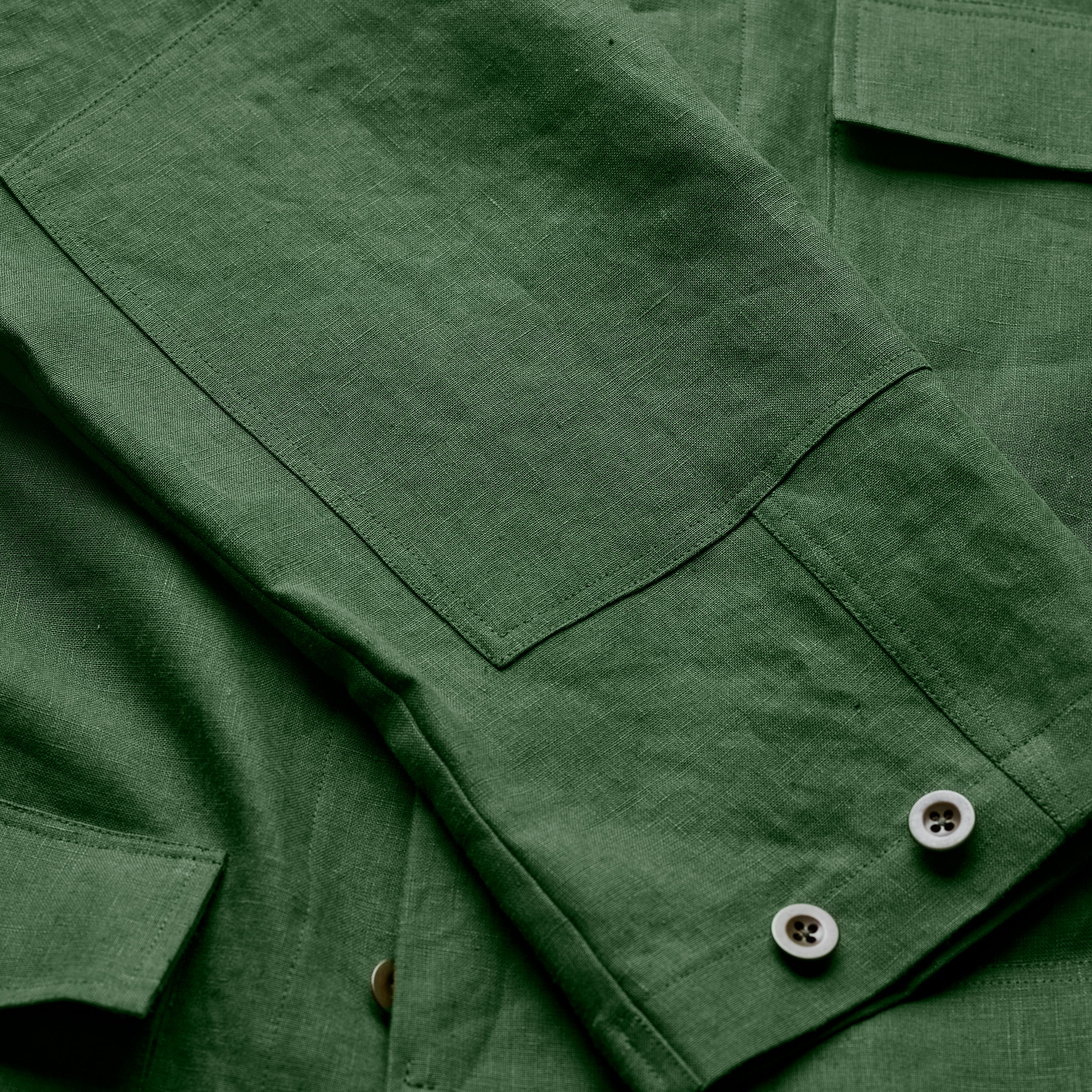 FK001-Fox Linen Forest Green Jacket