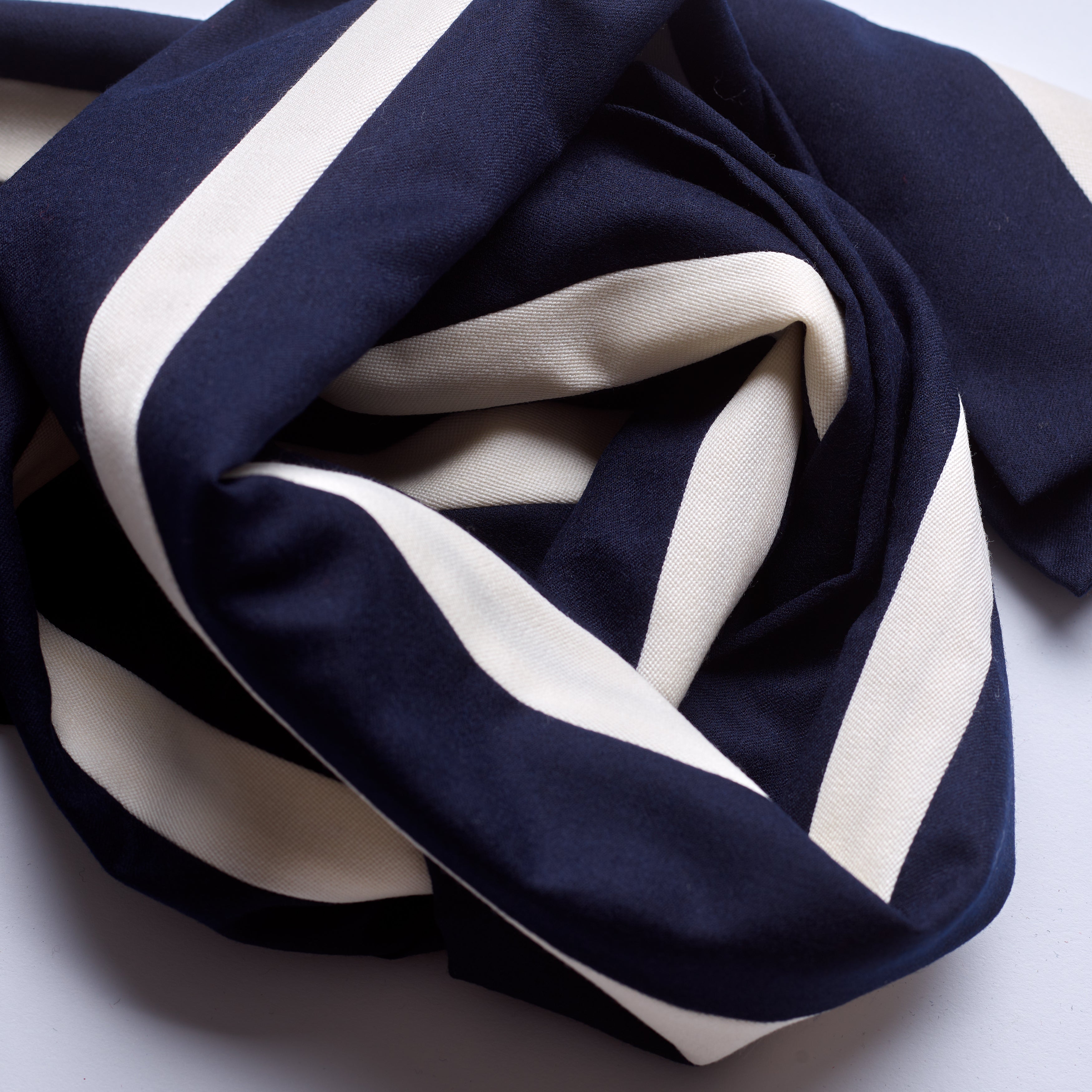 Fox Brothers Navy and Ecru College Scarf