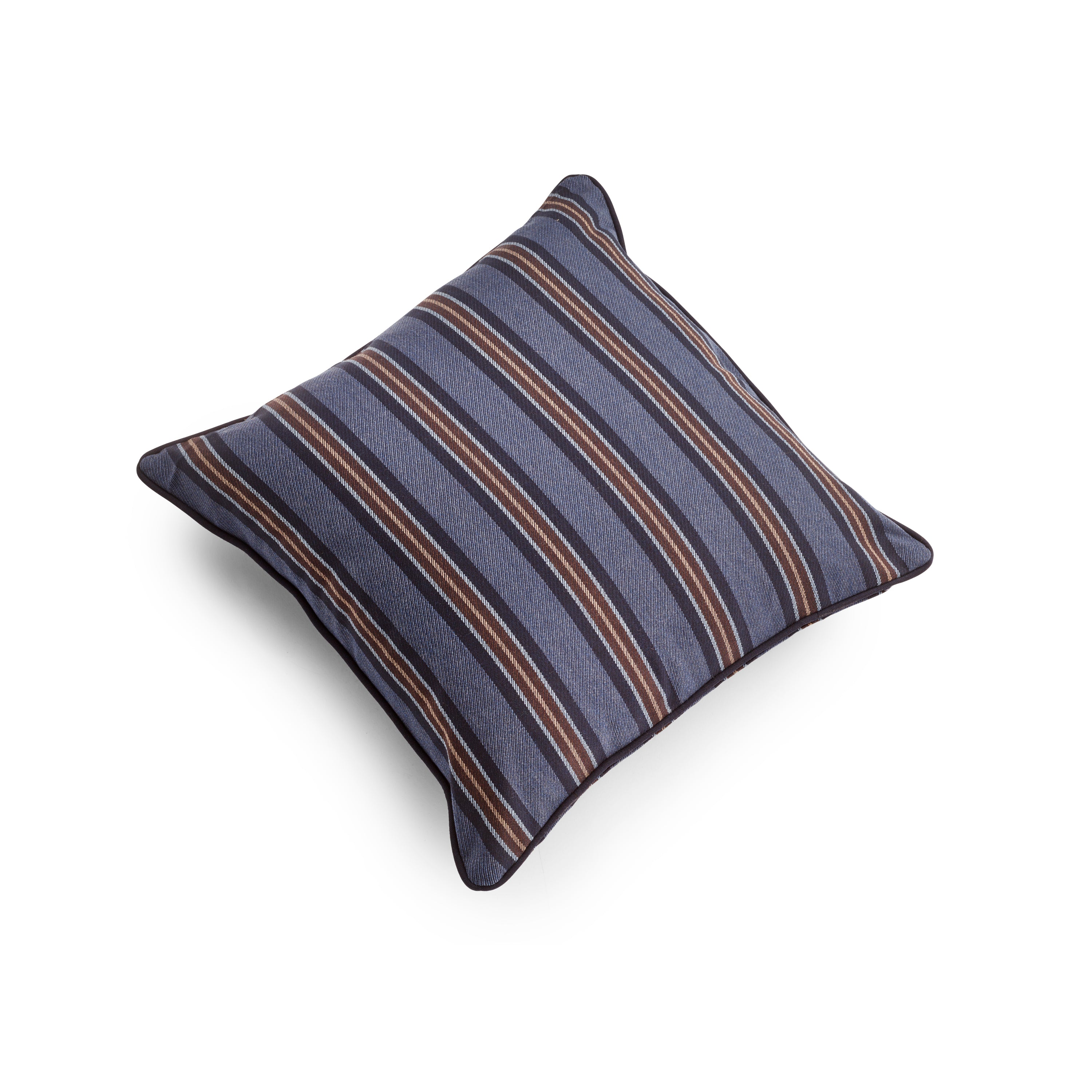 Fox Denim, Navy with Neutral Brown & Caramel Cushion Cover