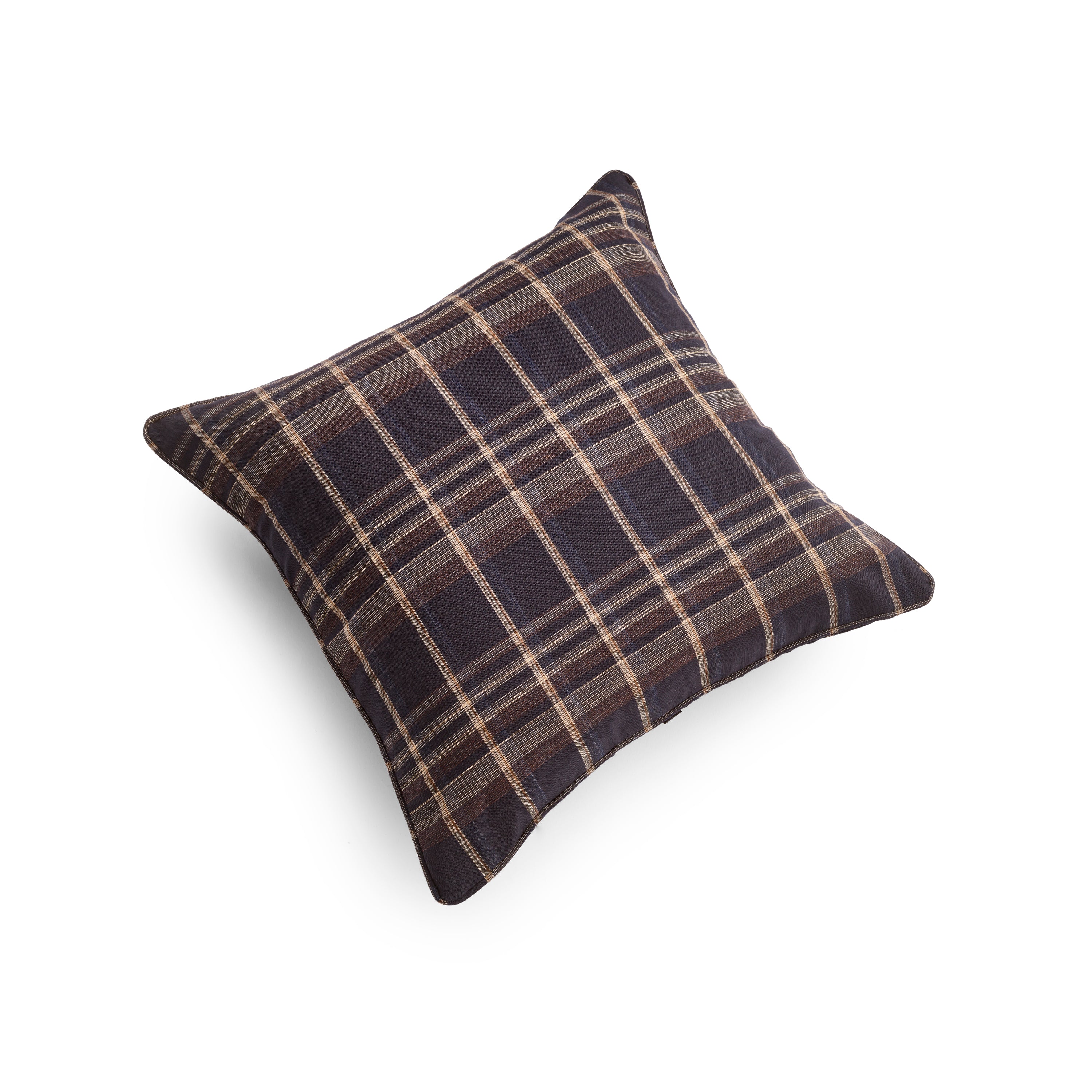 Fox Navy Madras Check Cushion Cover