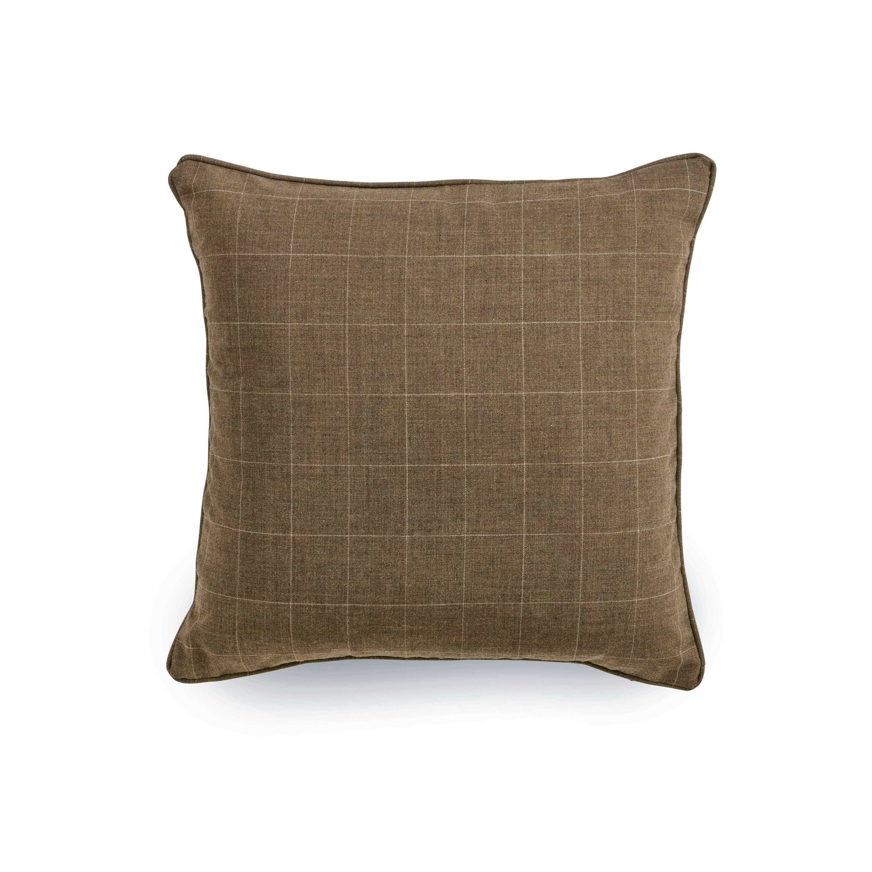 Fox Olive Fine Windowpane Cushion Cover