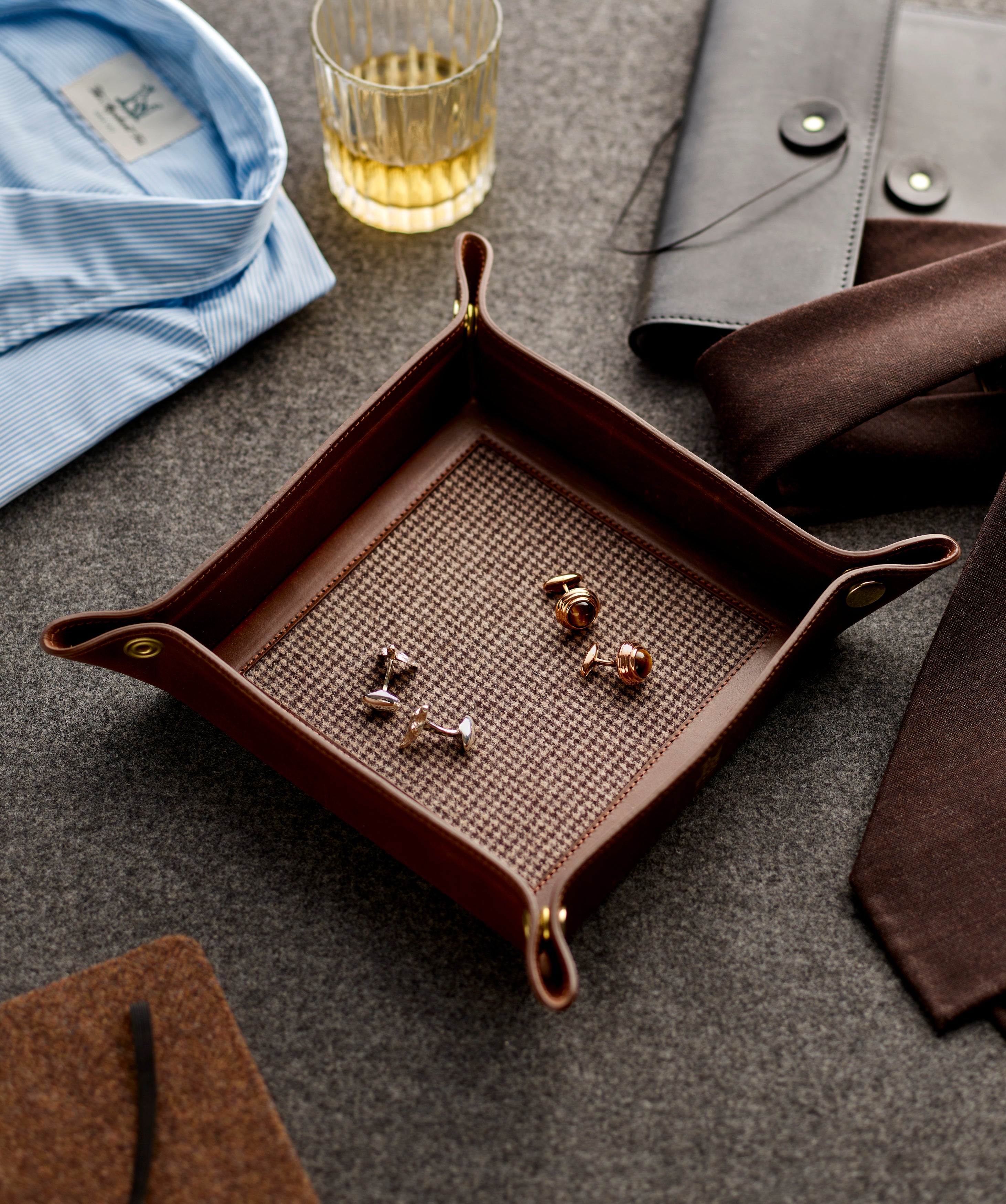 The Leather Travel Valet Tray