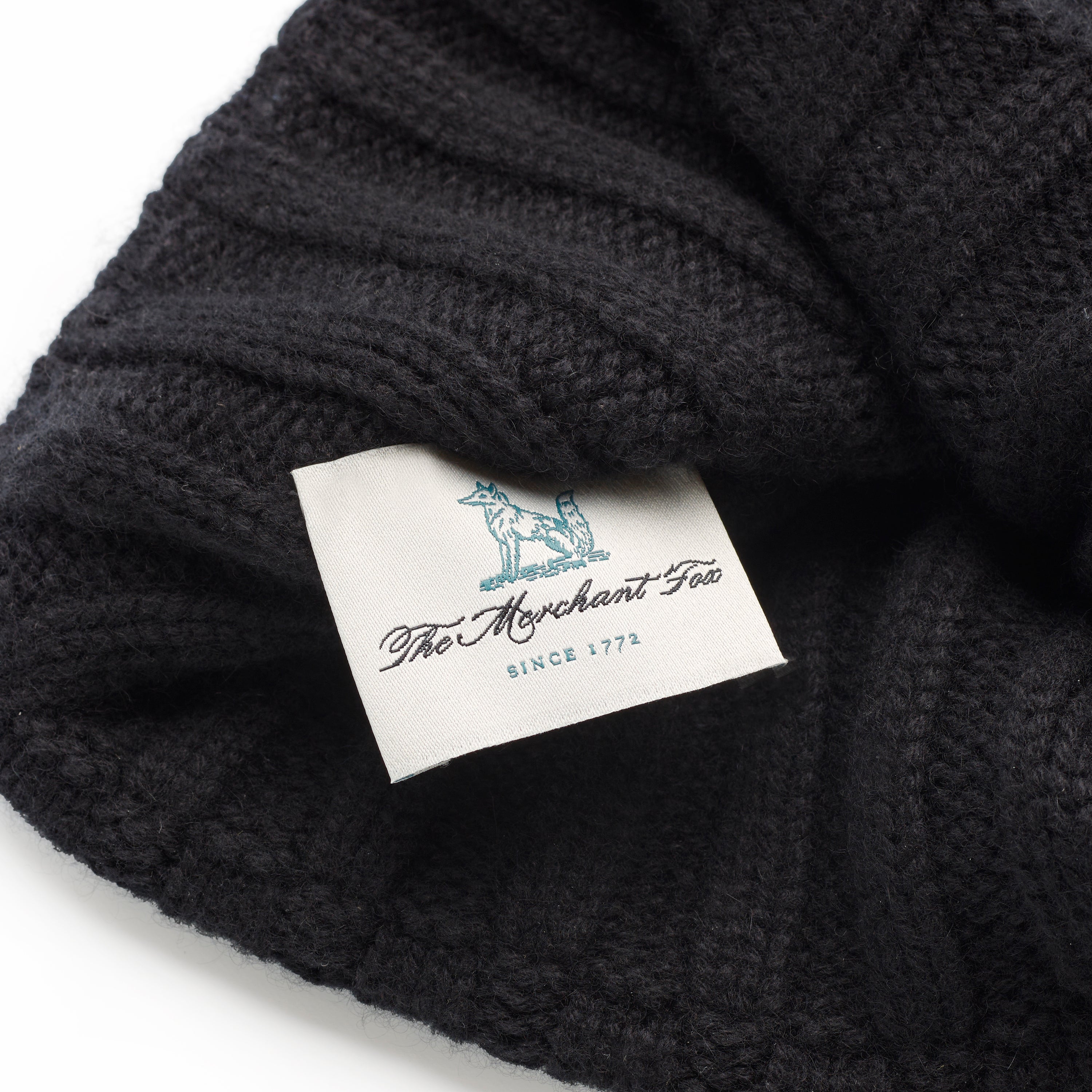 Cashmere Knitted Cap Ink Black