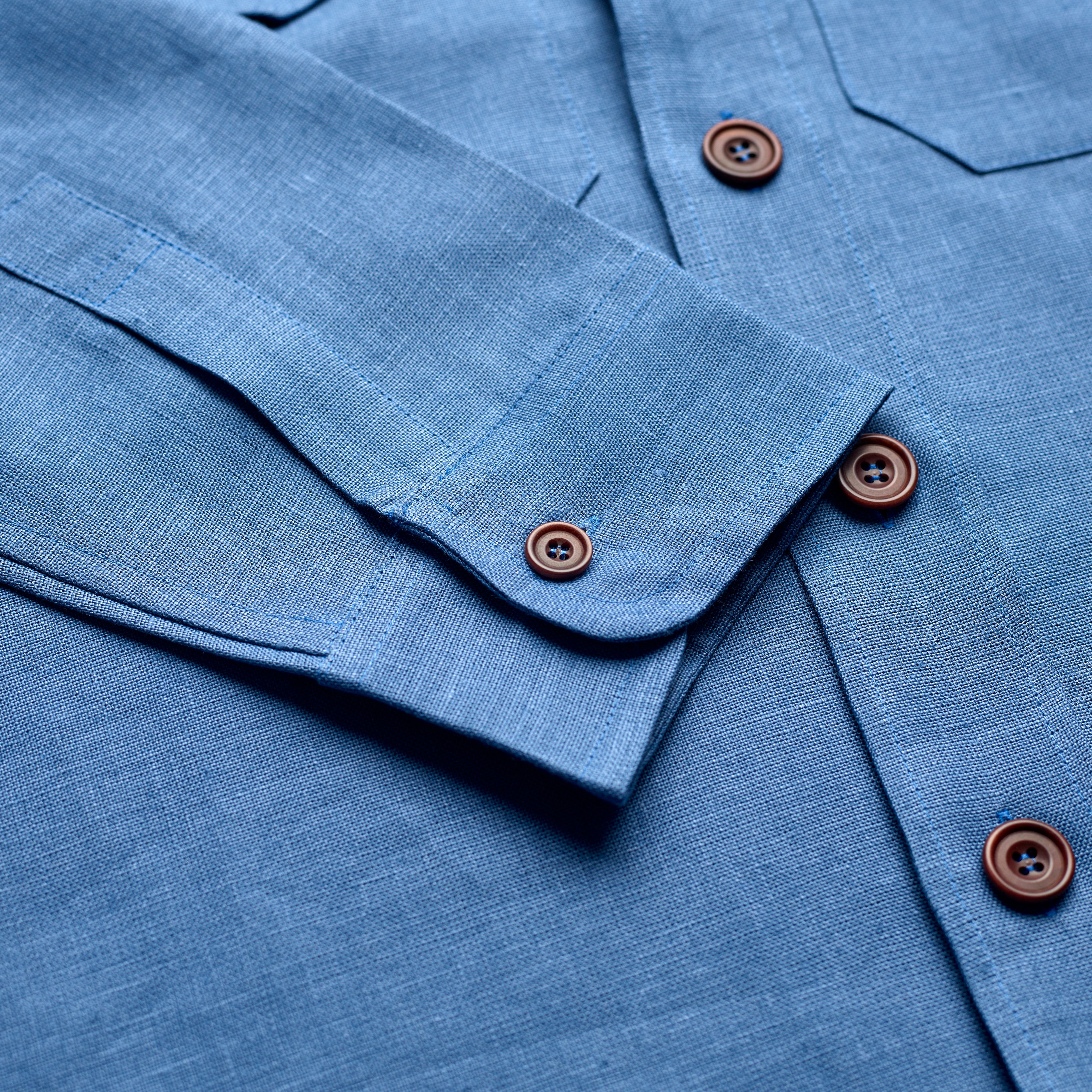 Lagan Blue Linen Overshirt