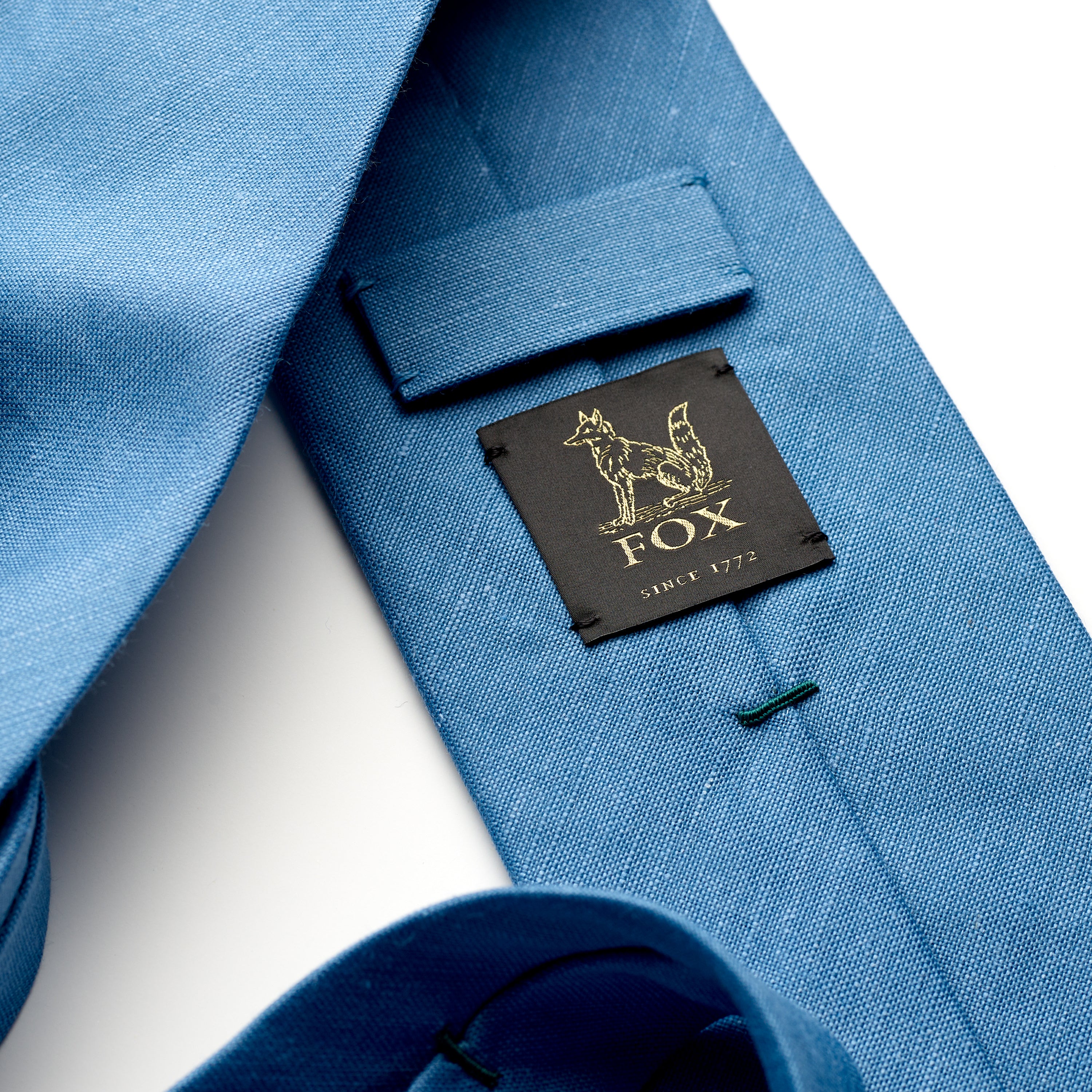 Fox 3 Fold Light Blue Linen Tie