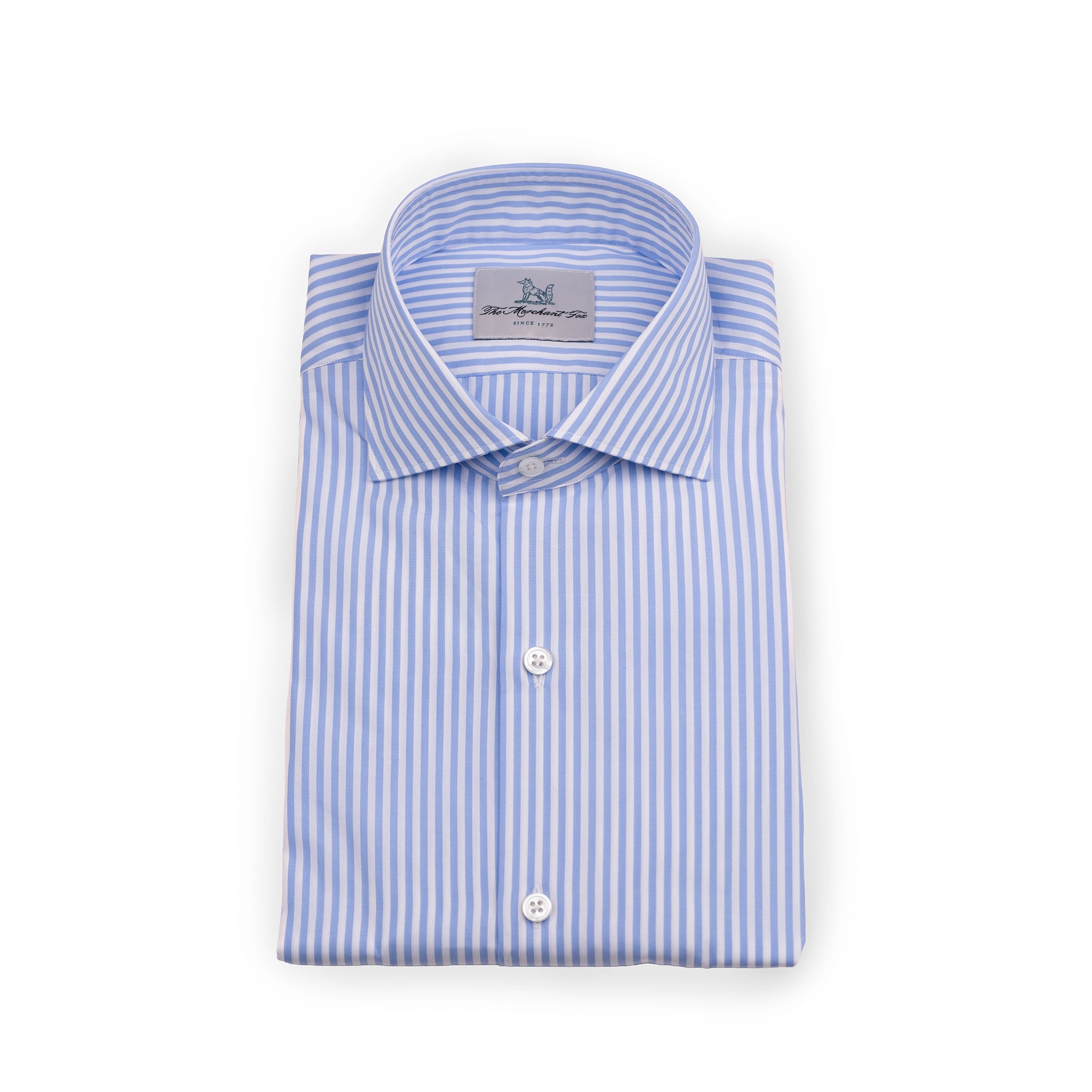 The Niven Fox Classic Sky Blue Bengal Stripe Shirt
